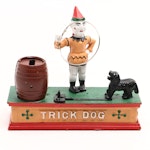 Reproduction Cast Iron "Trick Dog" Mechanical Coin Bank, Late 20th Century