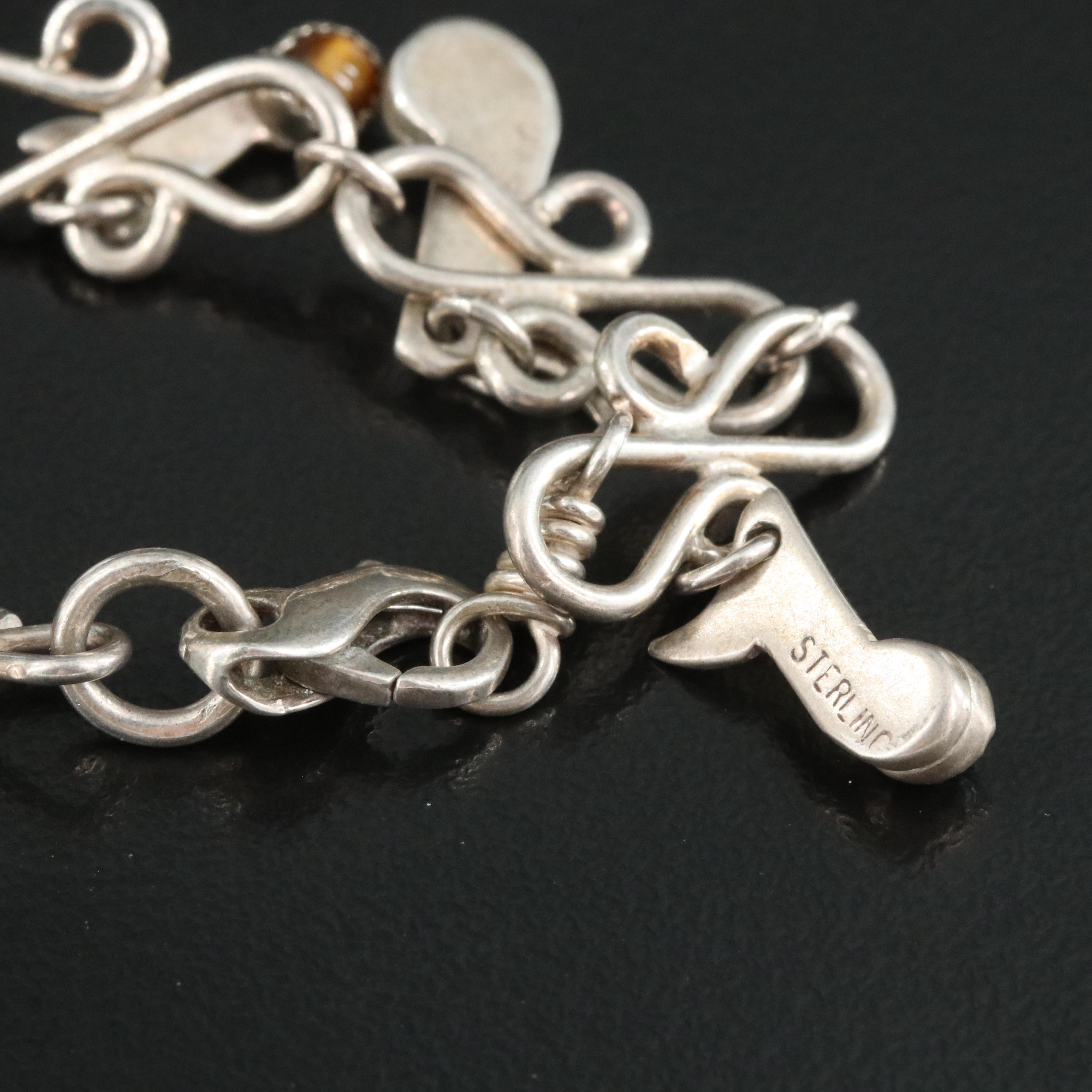 Sterling Gemstone Music Note Bracelet