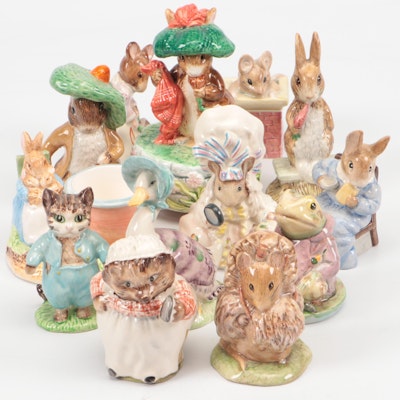 Schmid "Benjamin Bunny" Musical Figurine with More Beatrix Potter Figurines