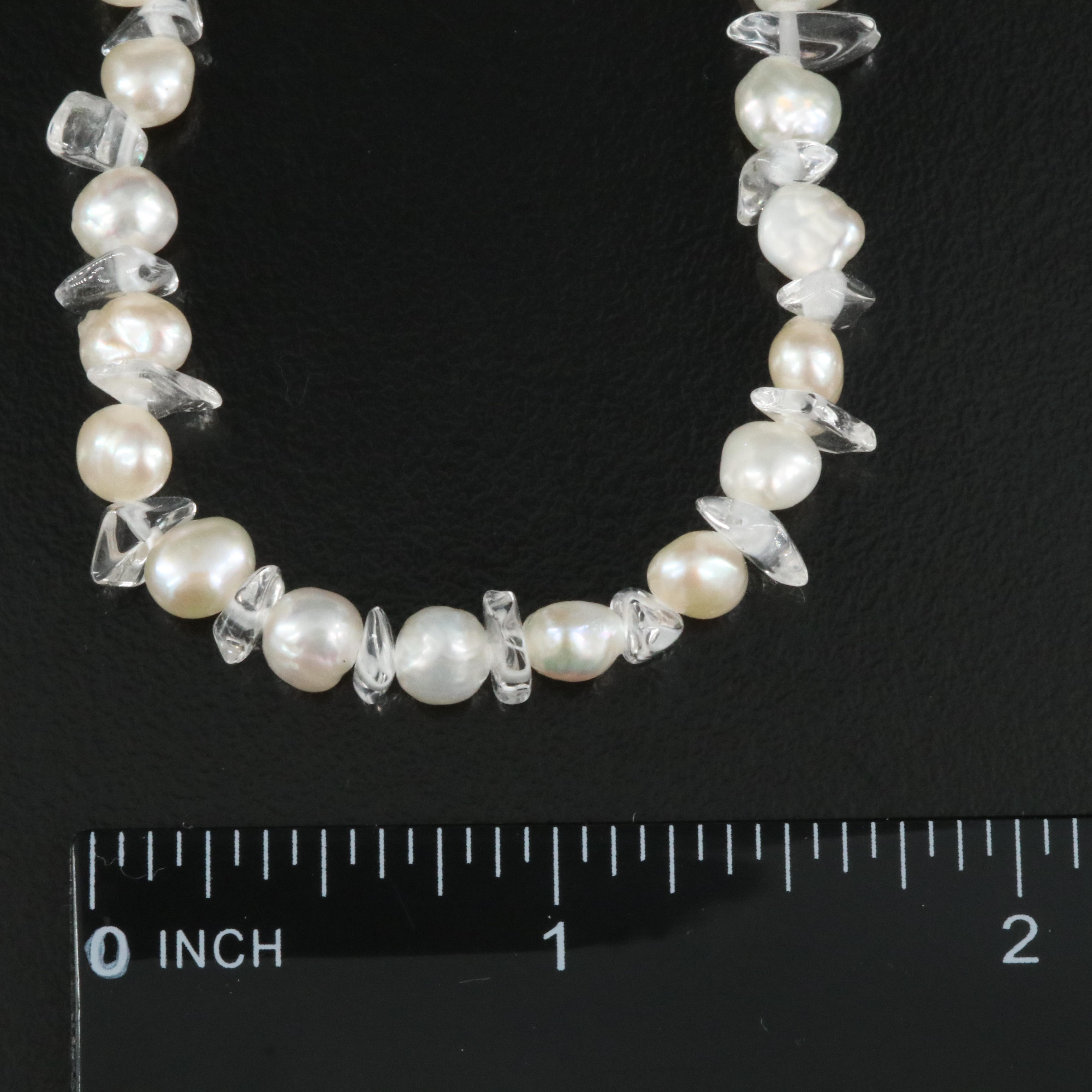 Pearl, Faux Pearl and Rock Crystal Quartz Necklaces Including Sterling