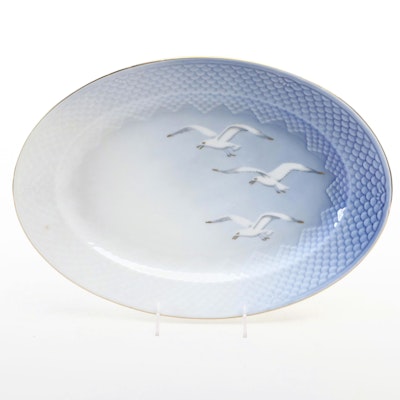 Bing & Grøndahl Blue and White Seagull Motif Porcelain Platter