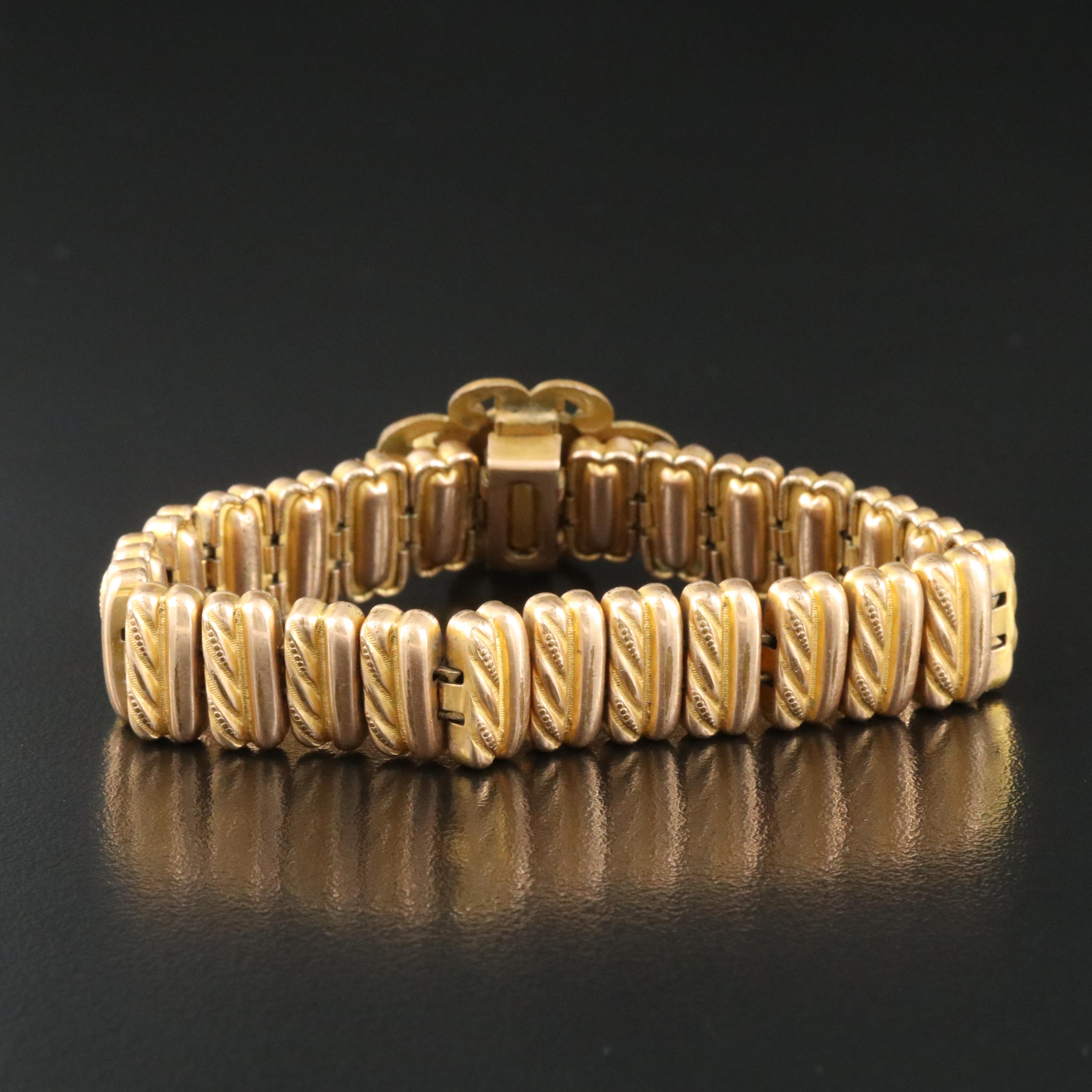 Antique Rhinestone Expandable Bracelet