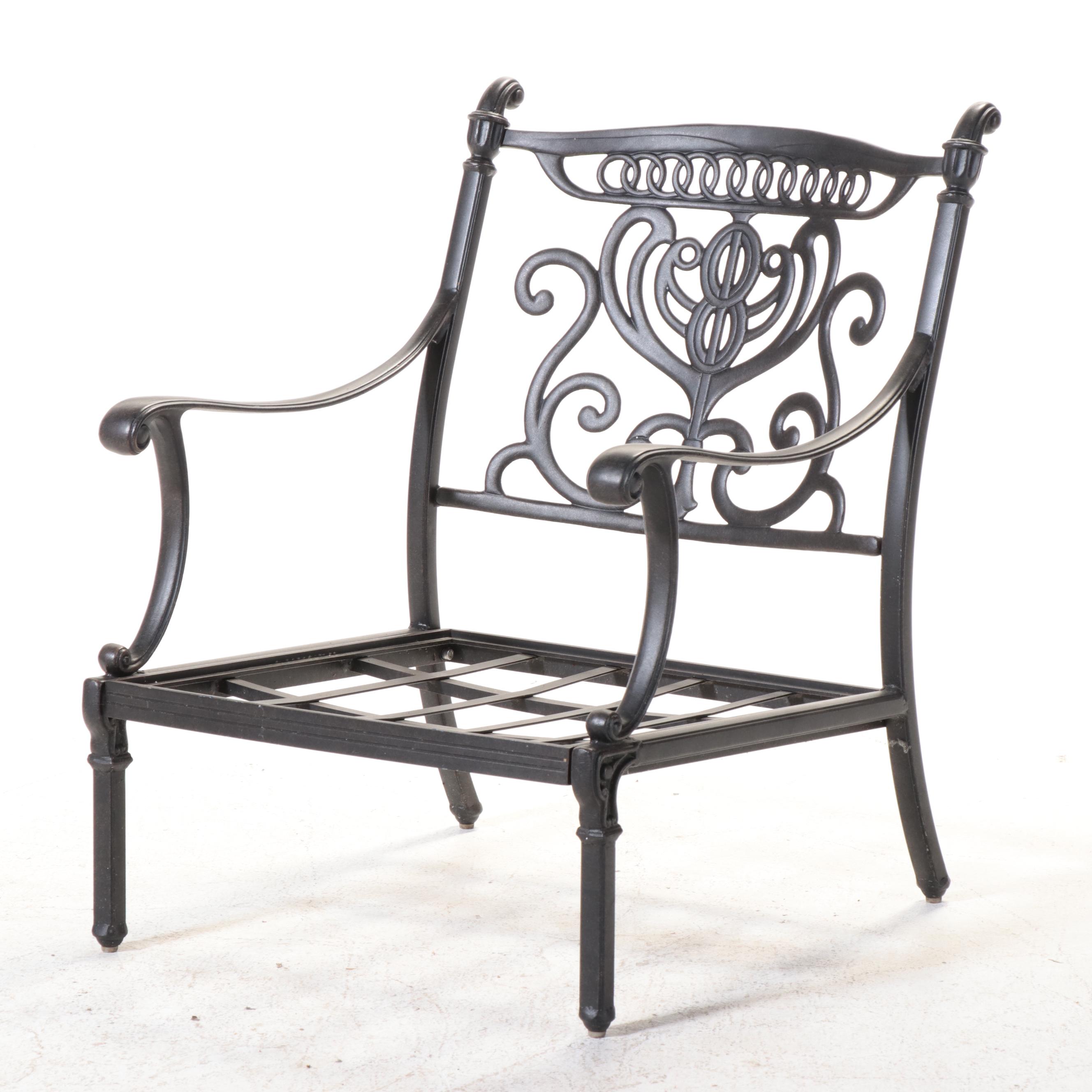 Hanamint Cast Aluminum Patio Armchair and Ottoman