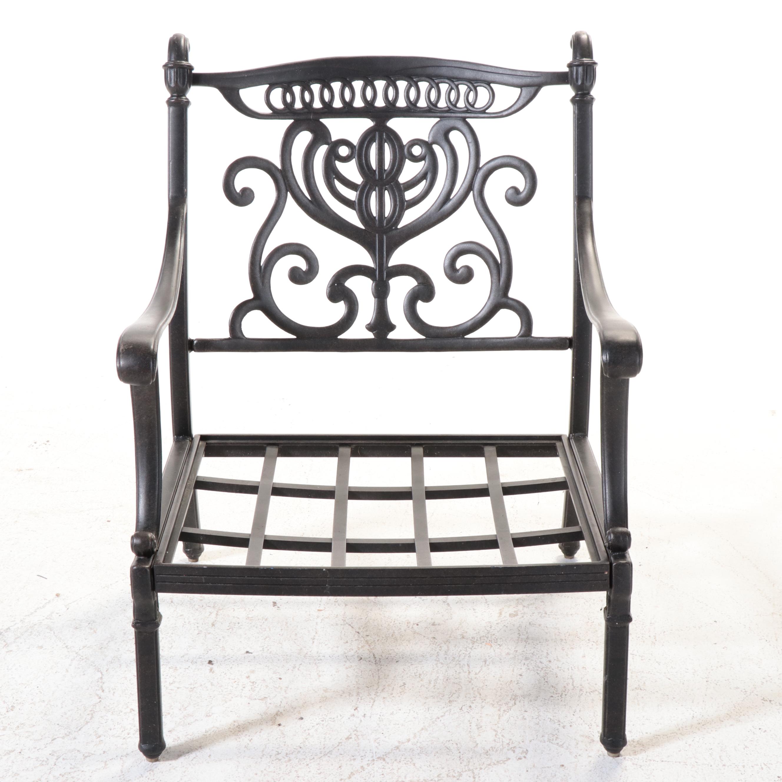 Hanamint Cast Aluminum Patio Armchair and Ottoman