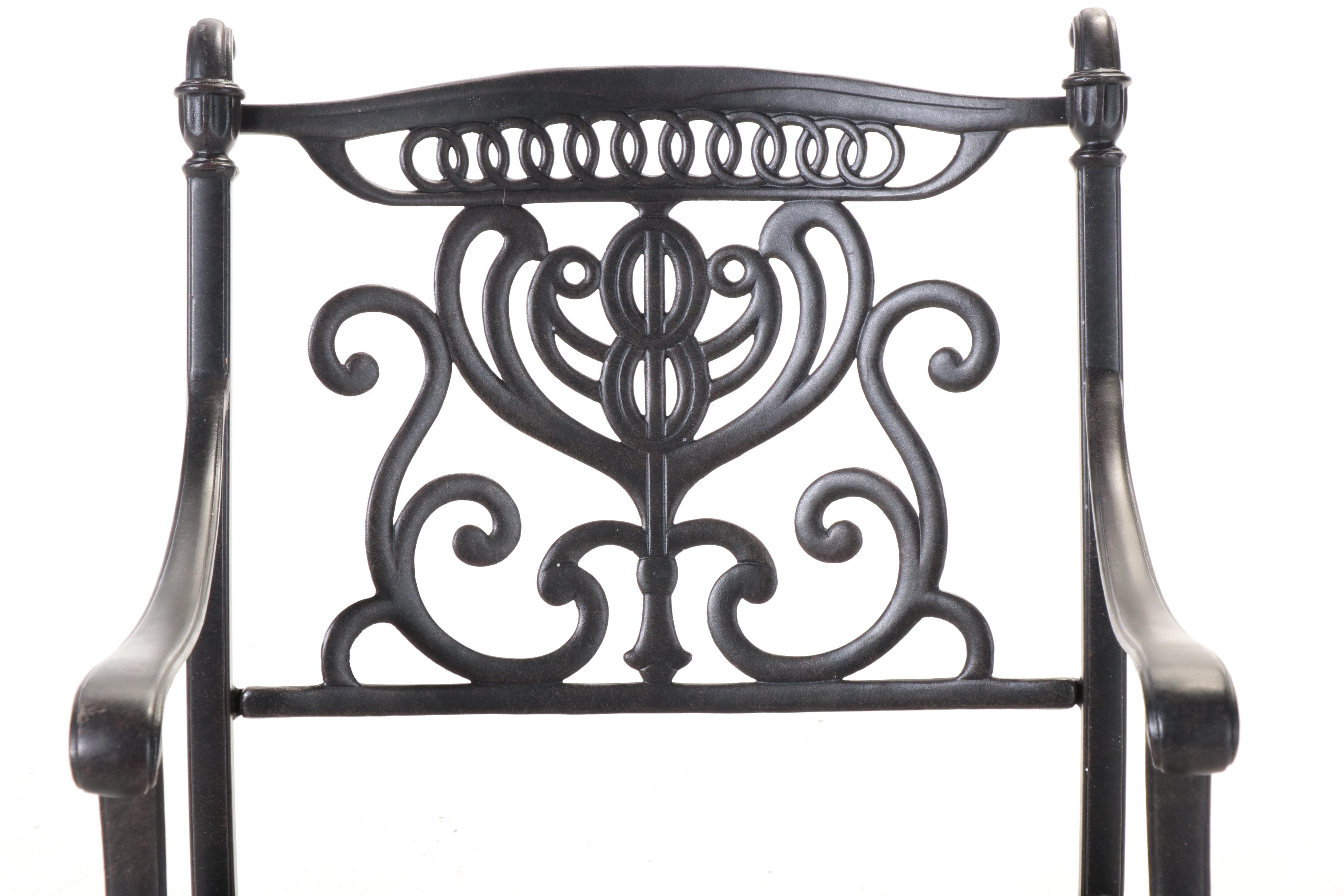 Hanamint Cast Aluminum Patio Armchair and Ottoman