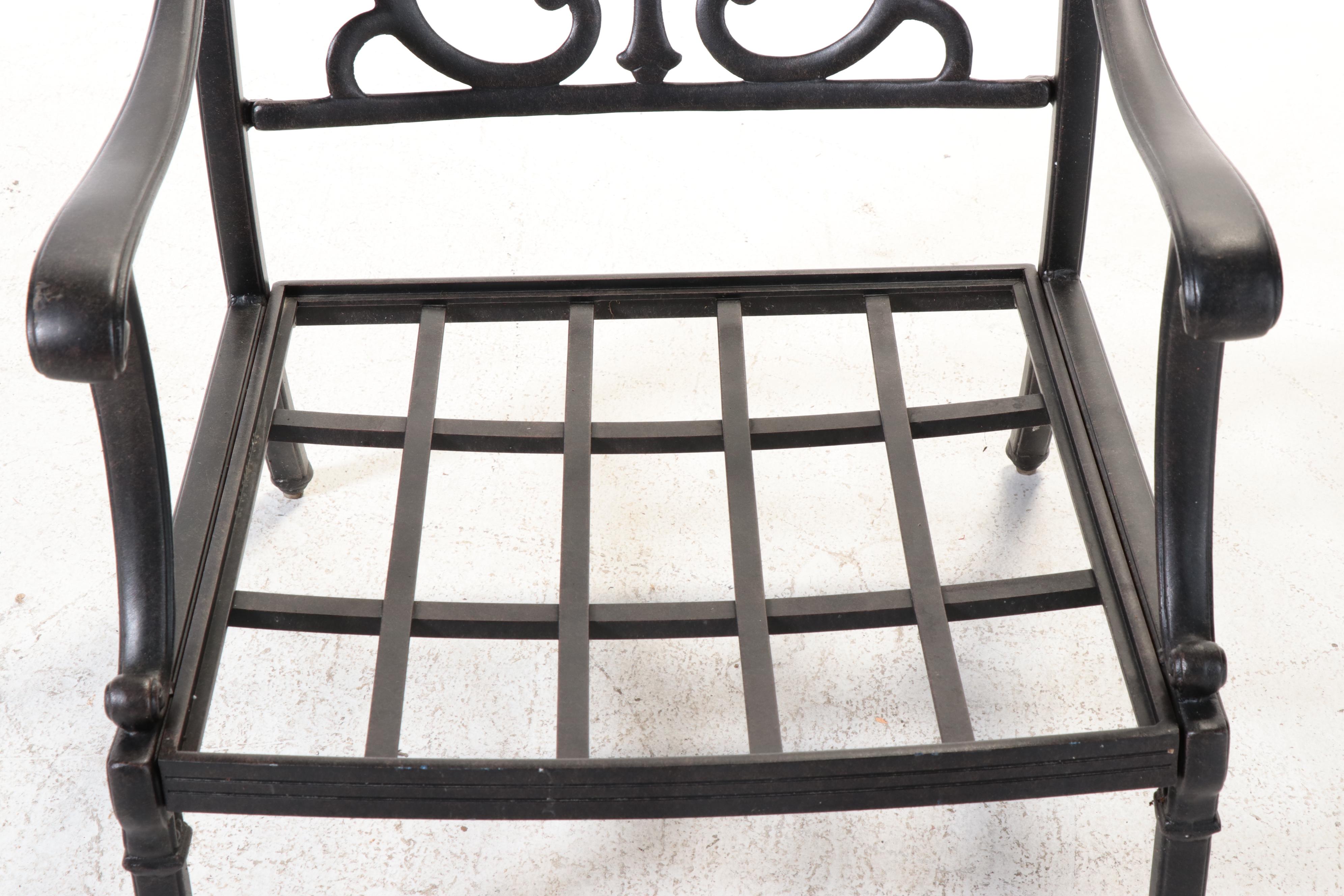Hanamint Cast Aluminum Patio Armchair and Ottoman