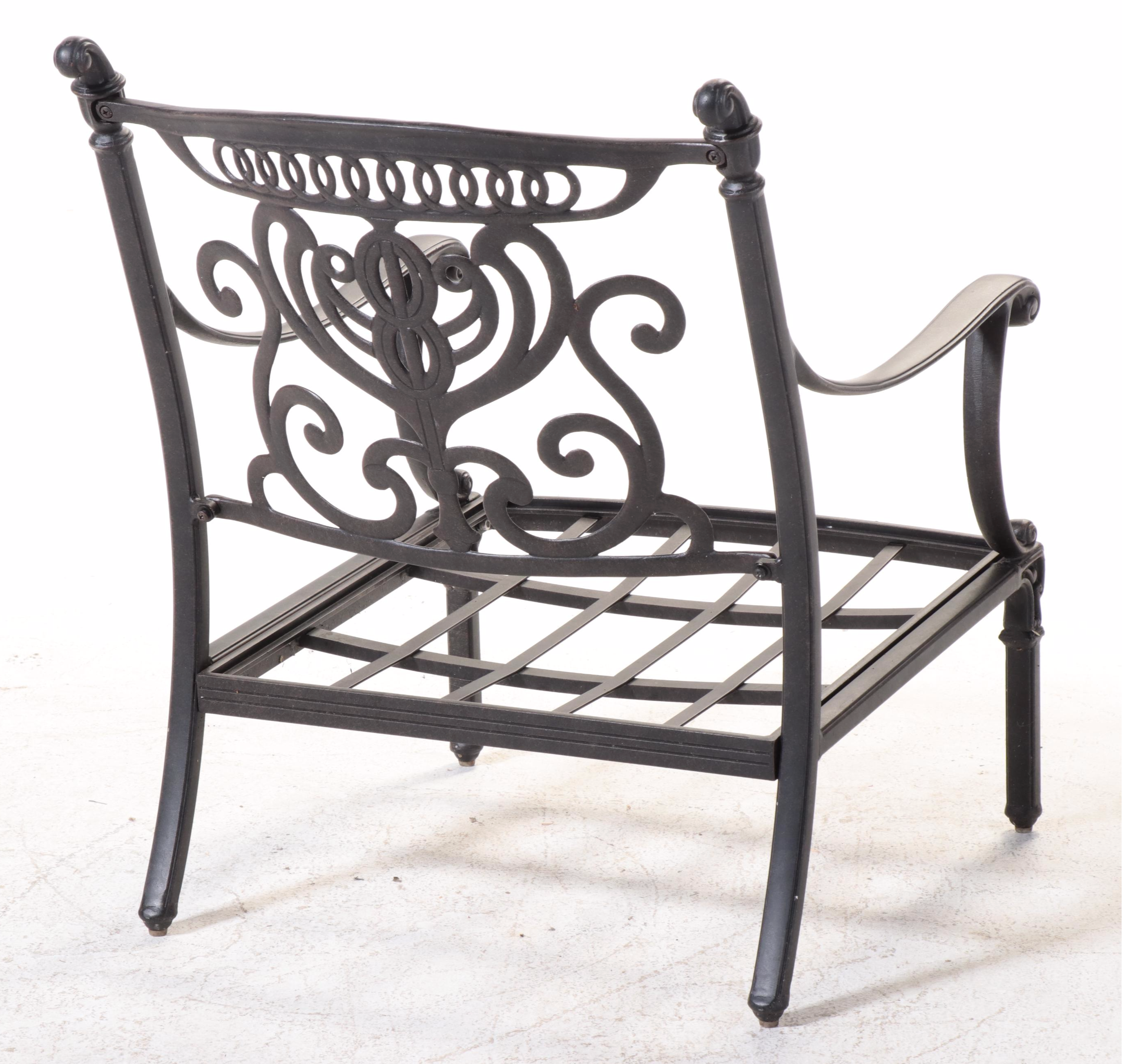 Hanamint Cast Aluminum Patio Armchair and Ottoman