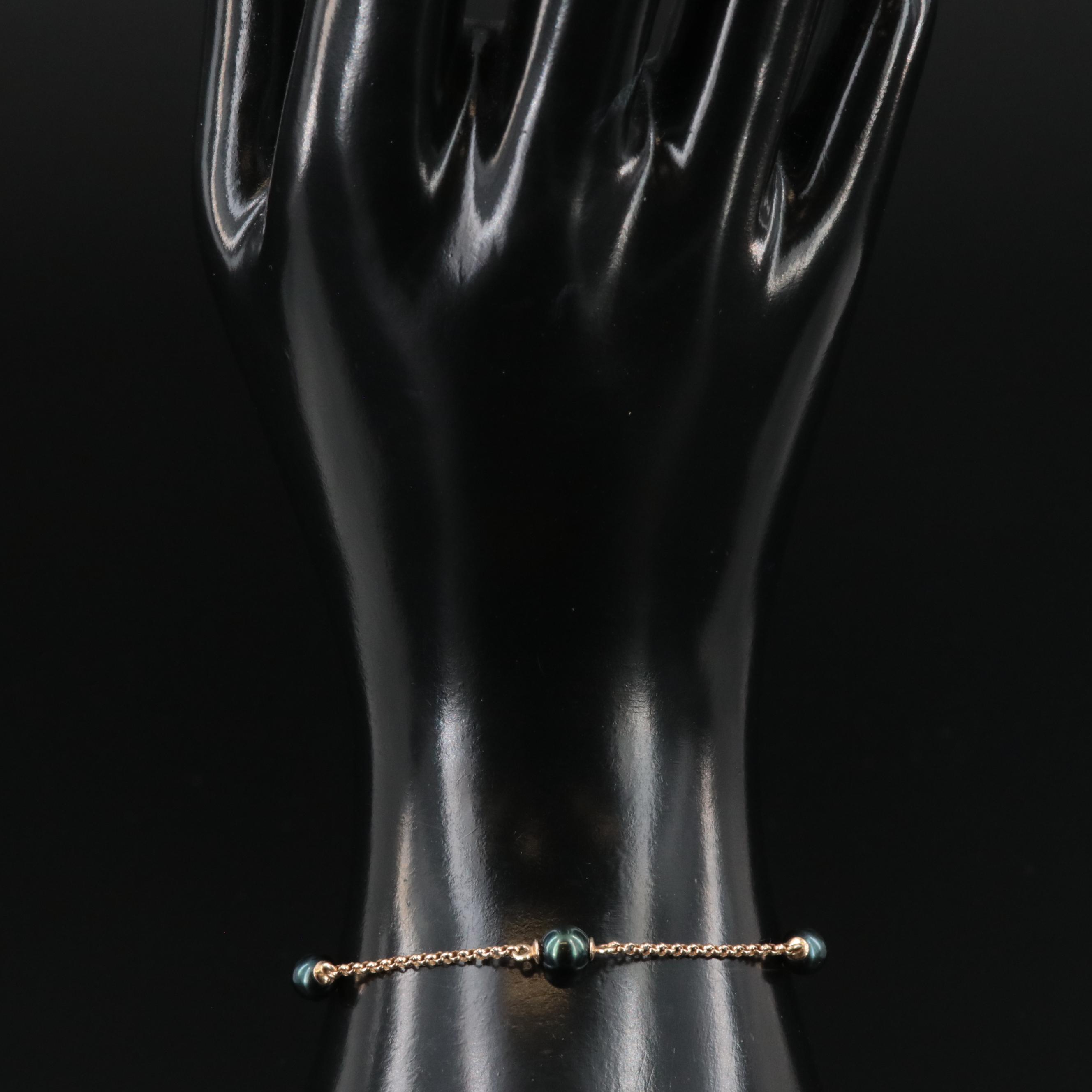 14K Pearl Station Bracelet