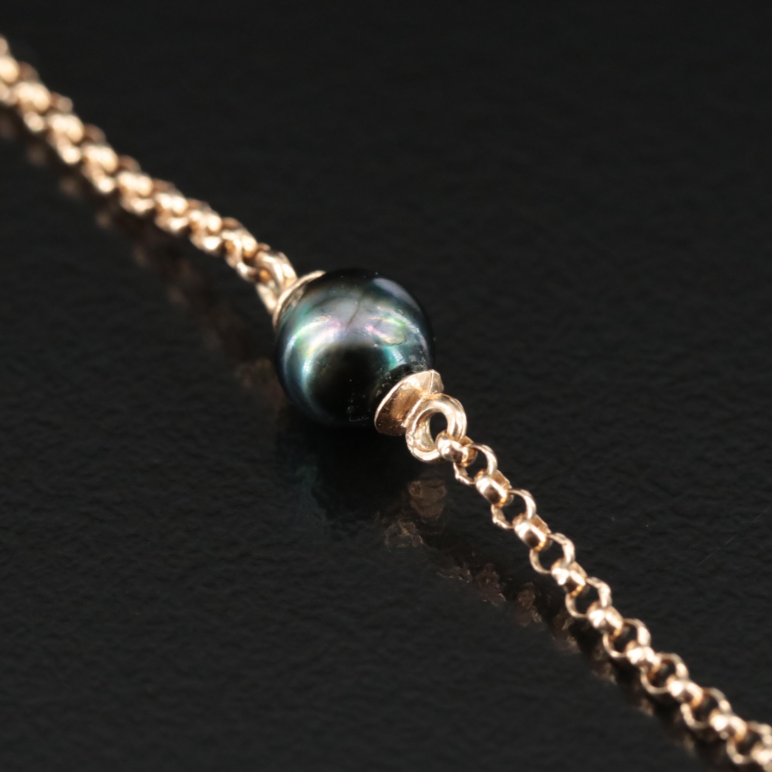 14K Pearl Station Bracelet