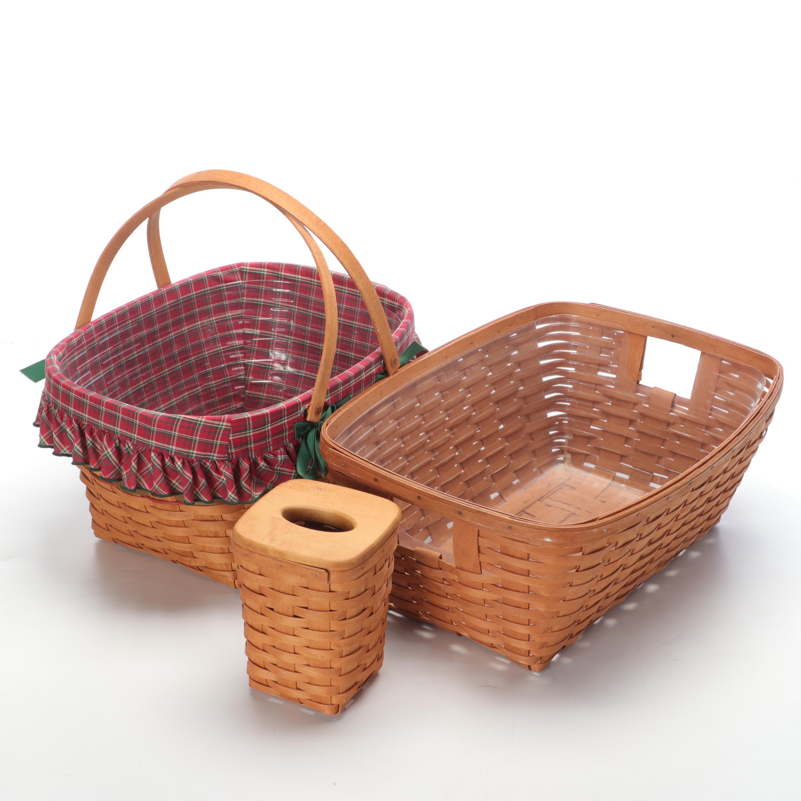Longaberger Handmade Woven Maple Baskets, 1990s