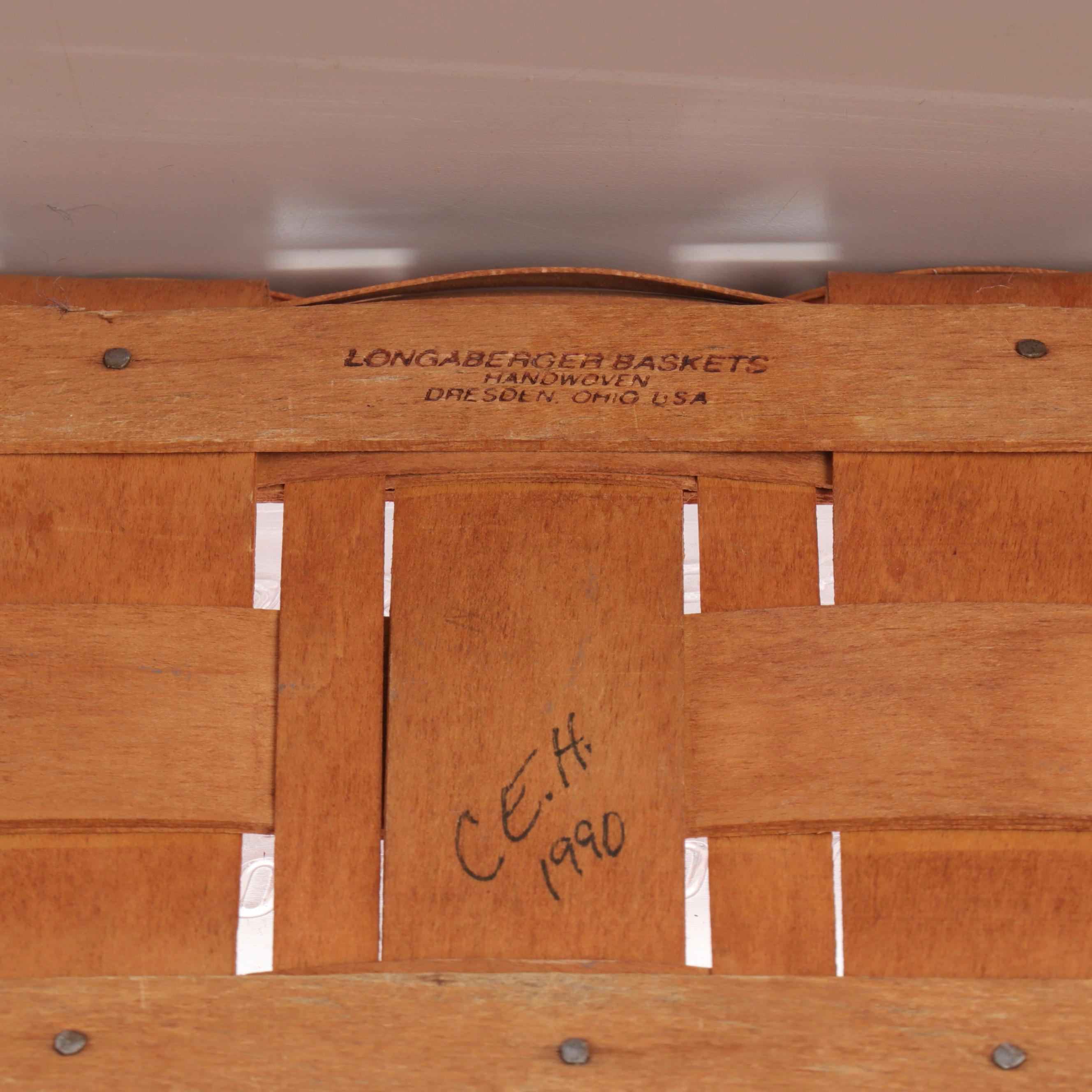 Longaberger Handmade Woven Maple Baskets, 1990s