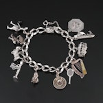 Vintage Sterling Charm Bracelet Including Agate