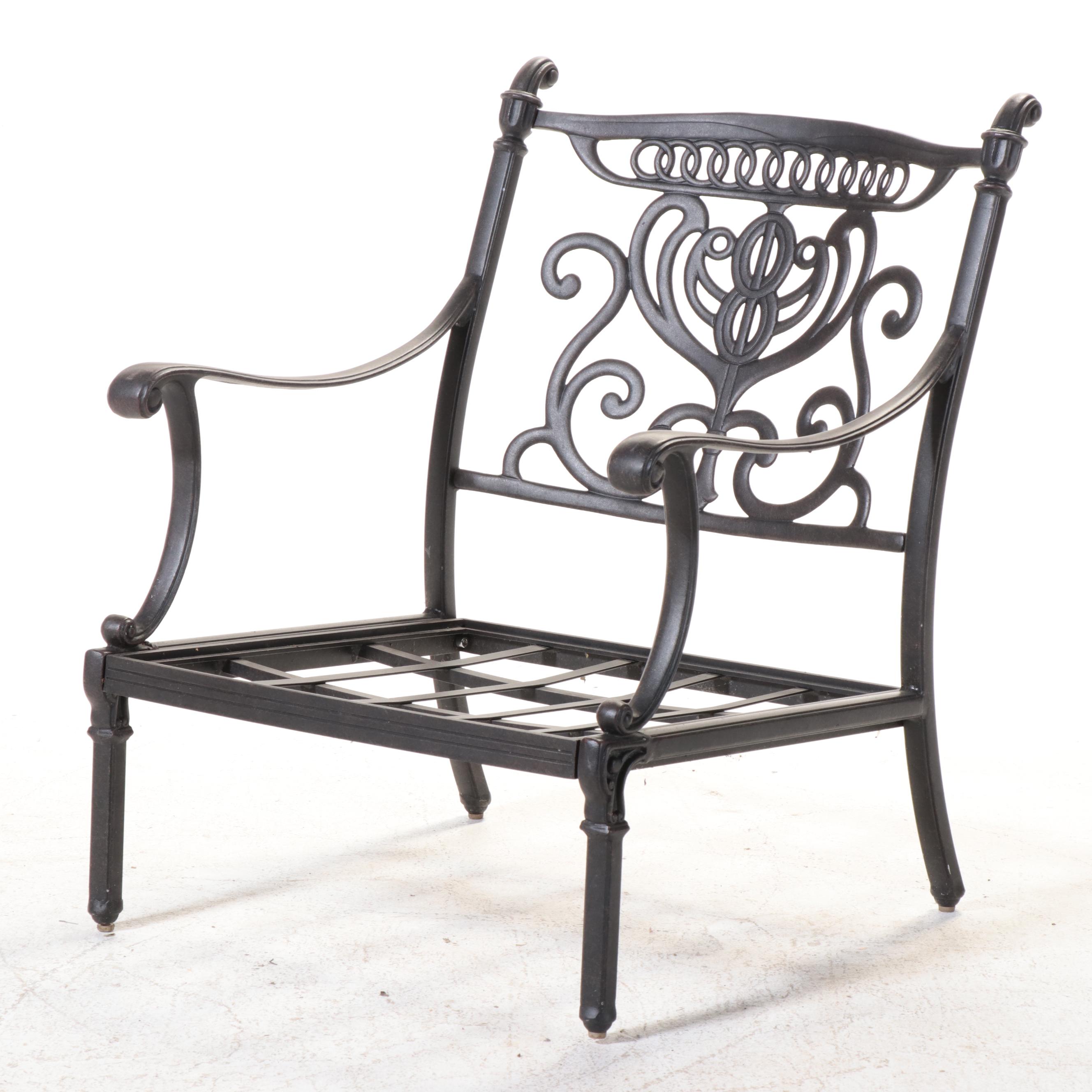 Hanamint Cast Aluminum Patio Armchair and Ottoman