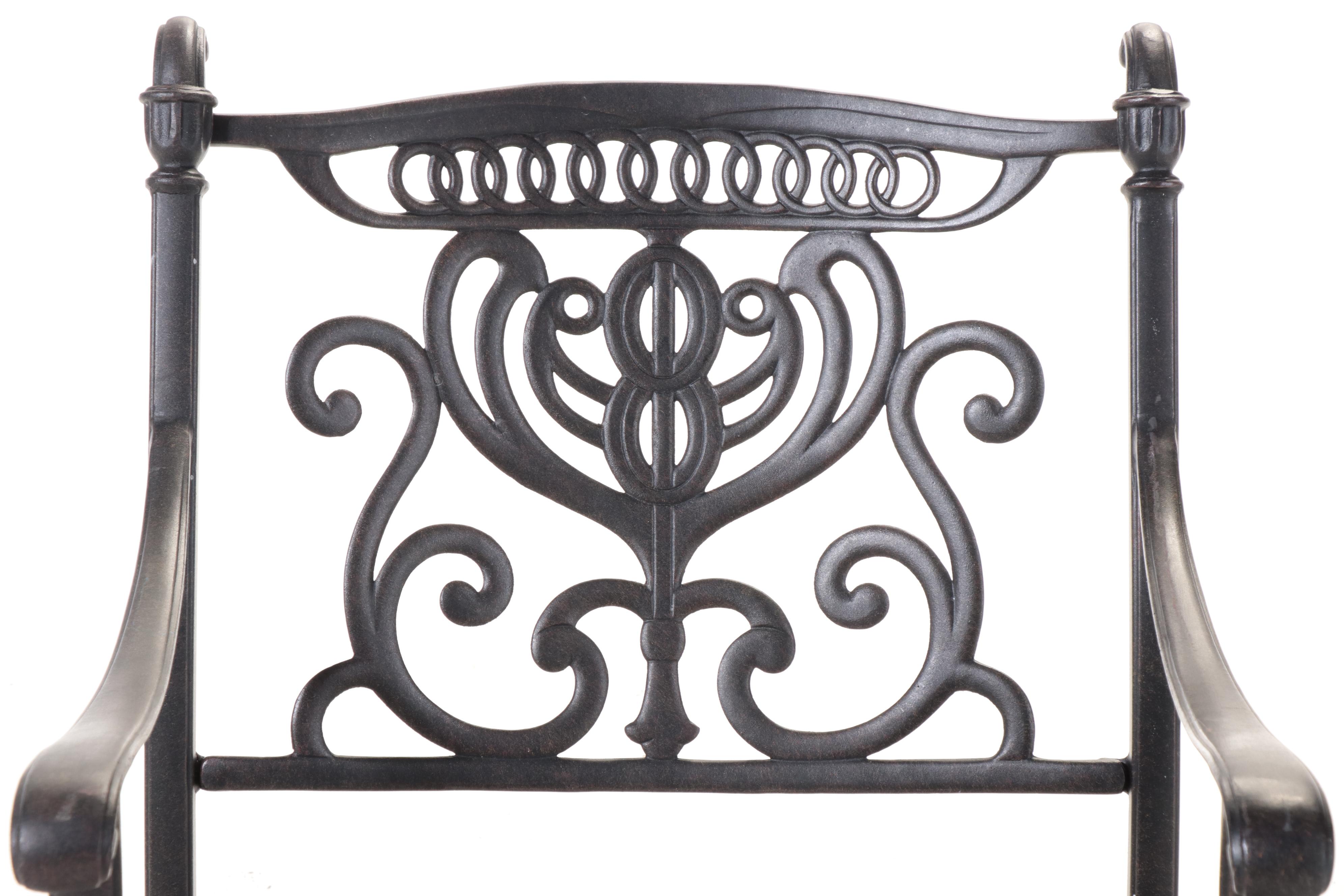 Hanamint Cast Aluminum Patio Armchair and Ottoman