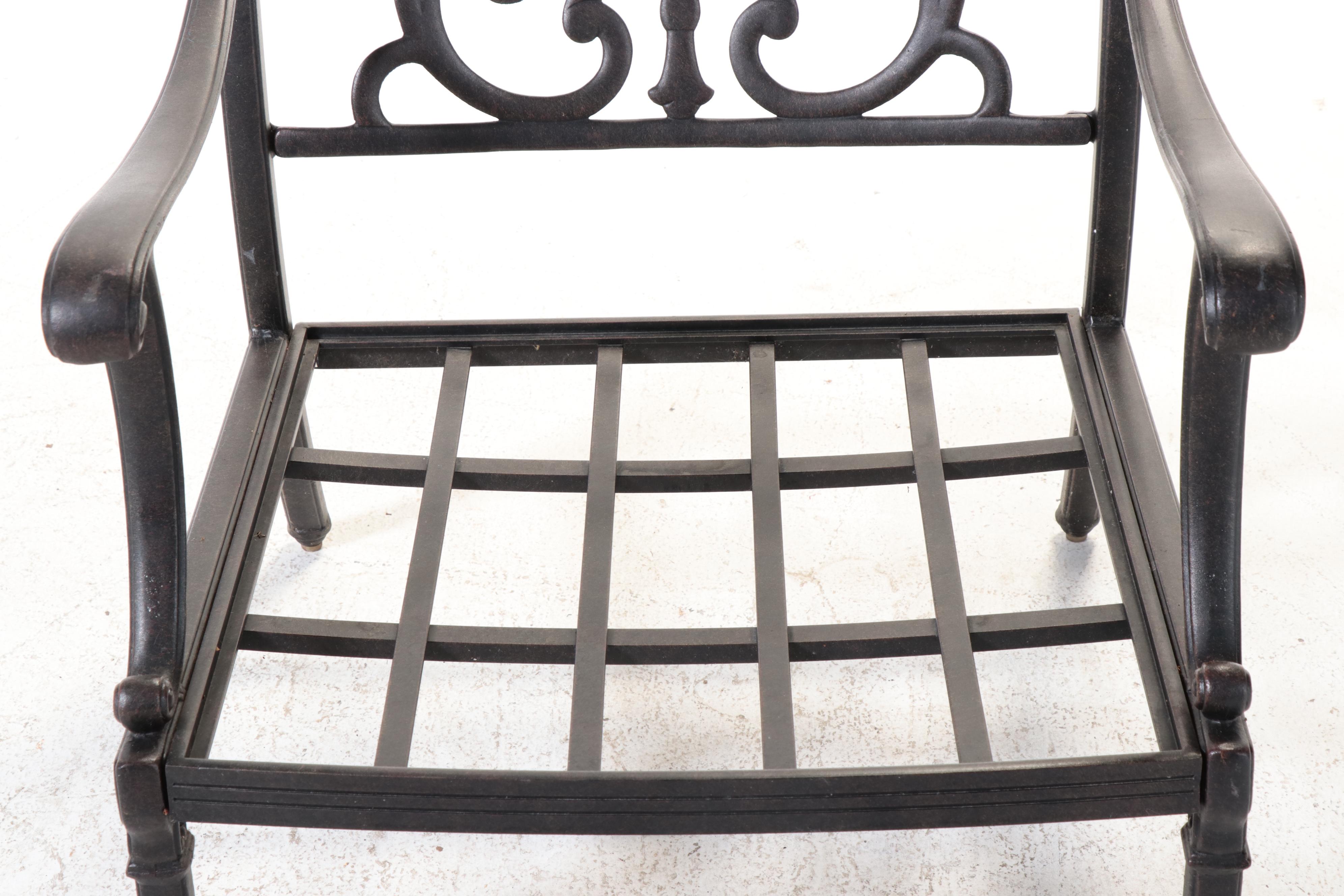 Hanamint Cast Aluminum Patio Armchair and Ottoman