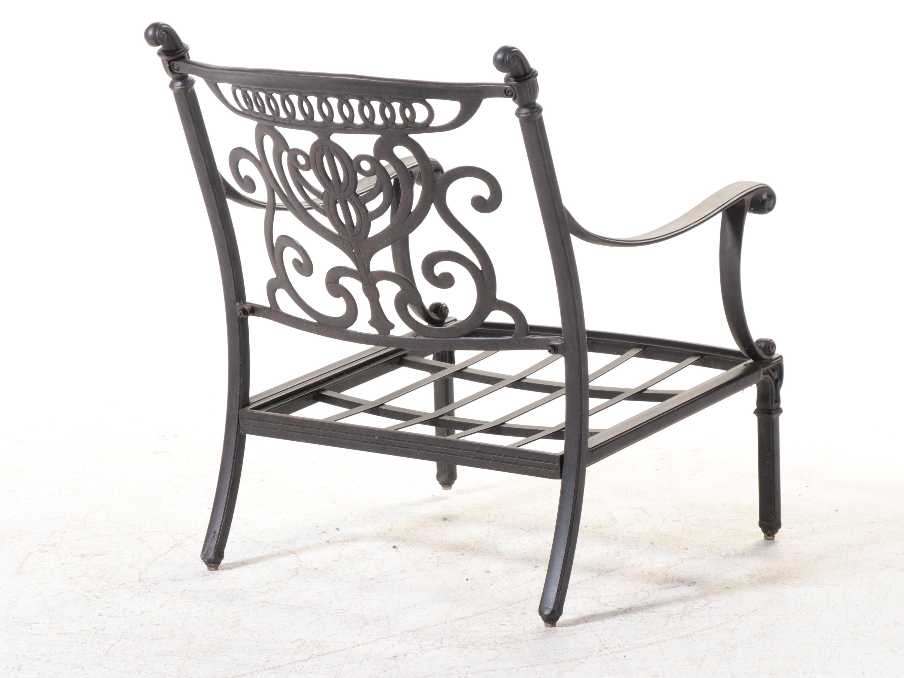 Hanamint Cast Aluminum Patio Armchair and Ottoman