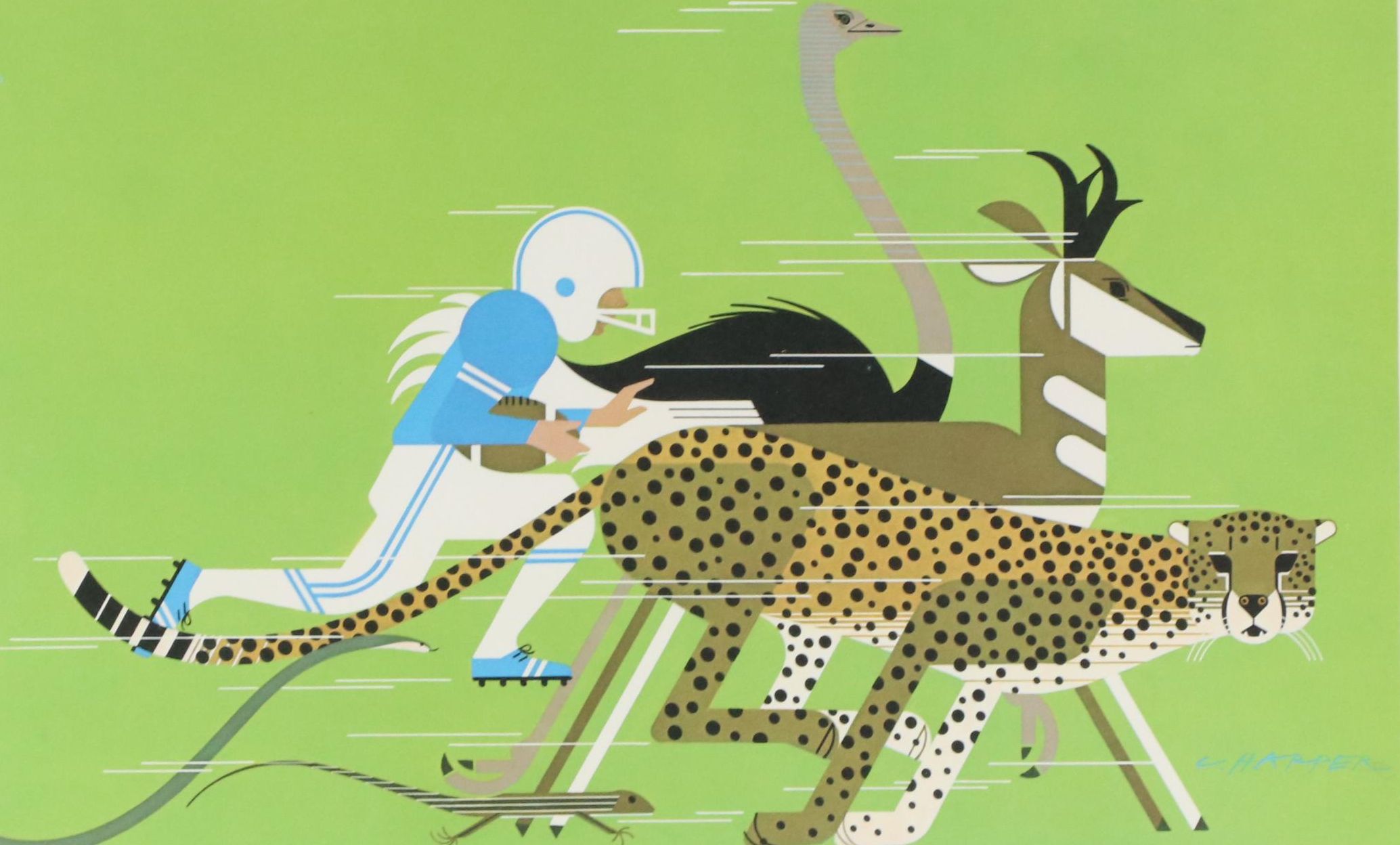 Charley Harper Offset Lithograph "Dream Team"