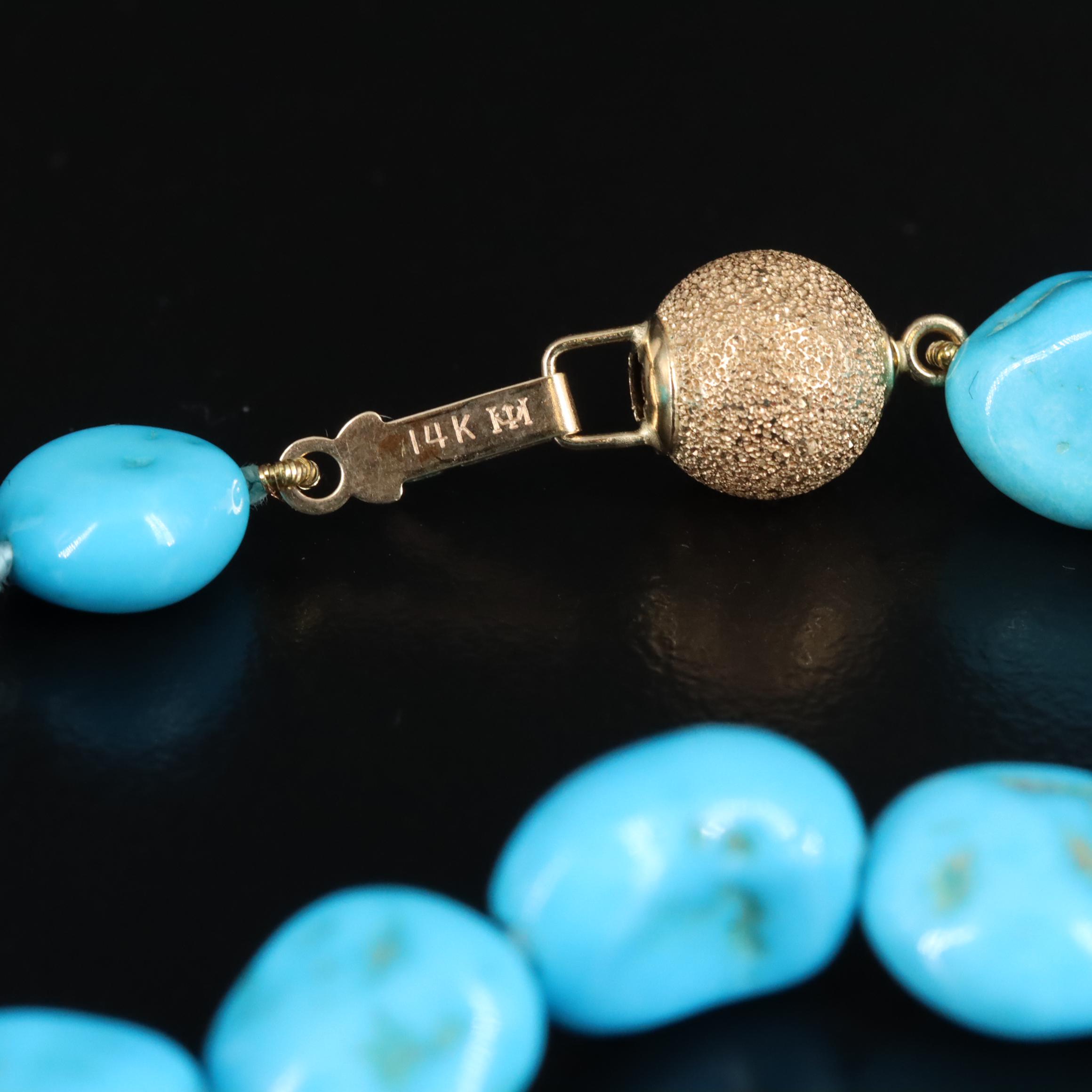 Turquoise Bracelet with 14K Clasp