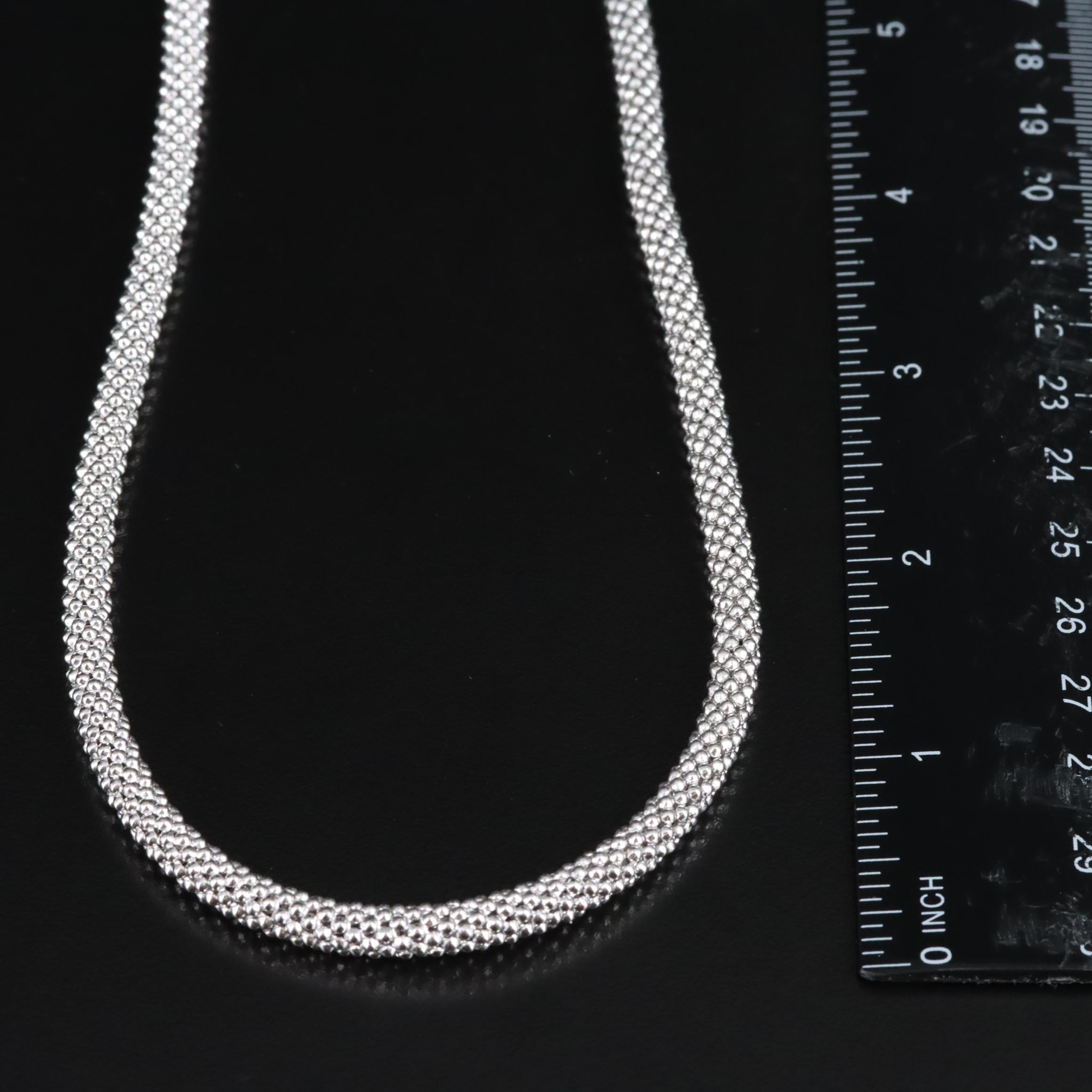 Sterling Popcorn Chain Necklace