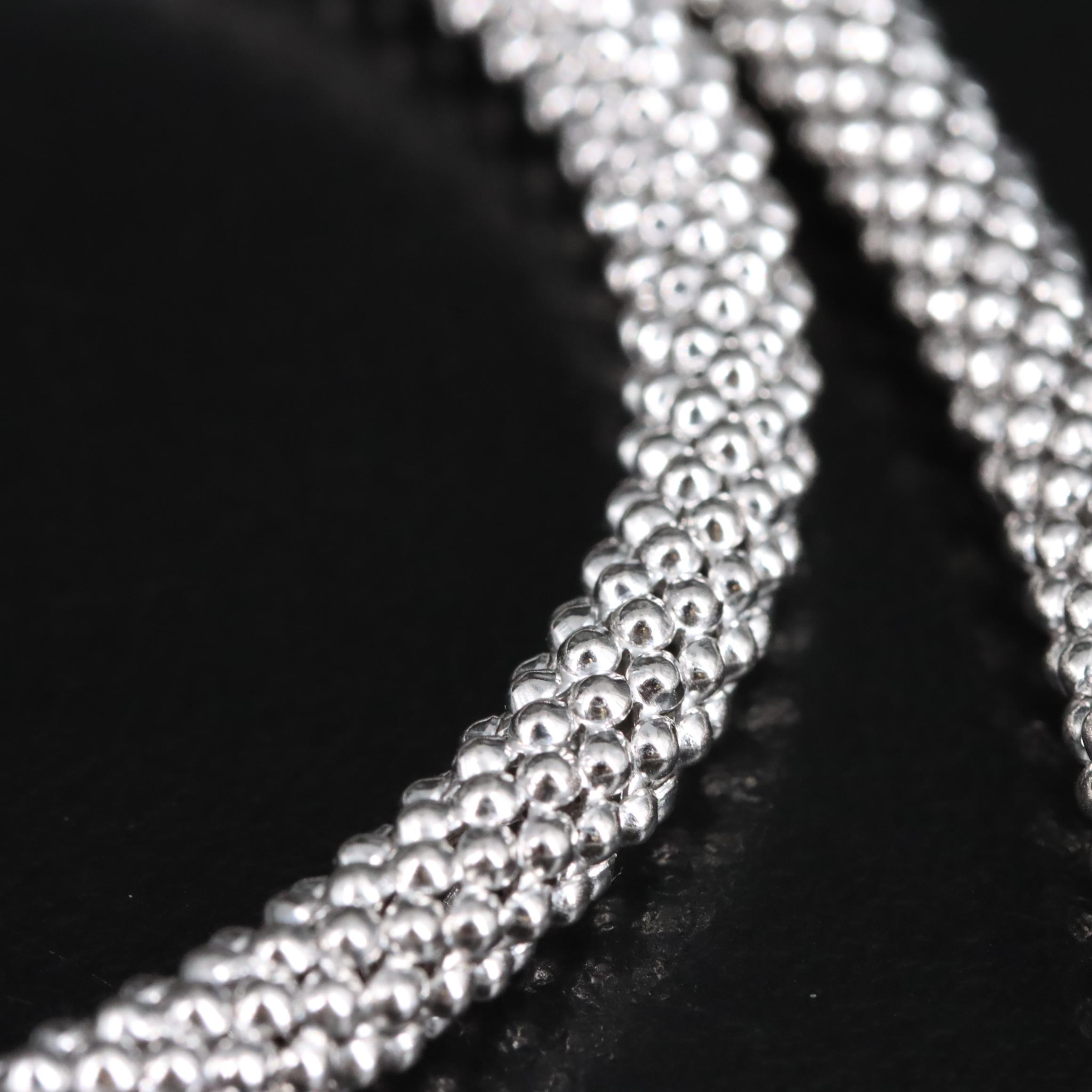 Sterling Popcorn Chain Necklace