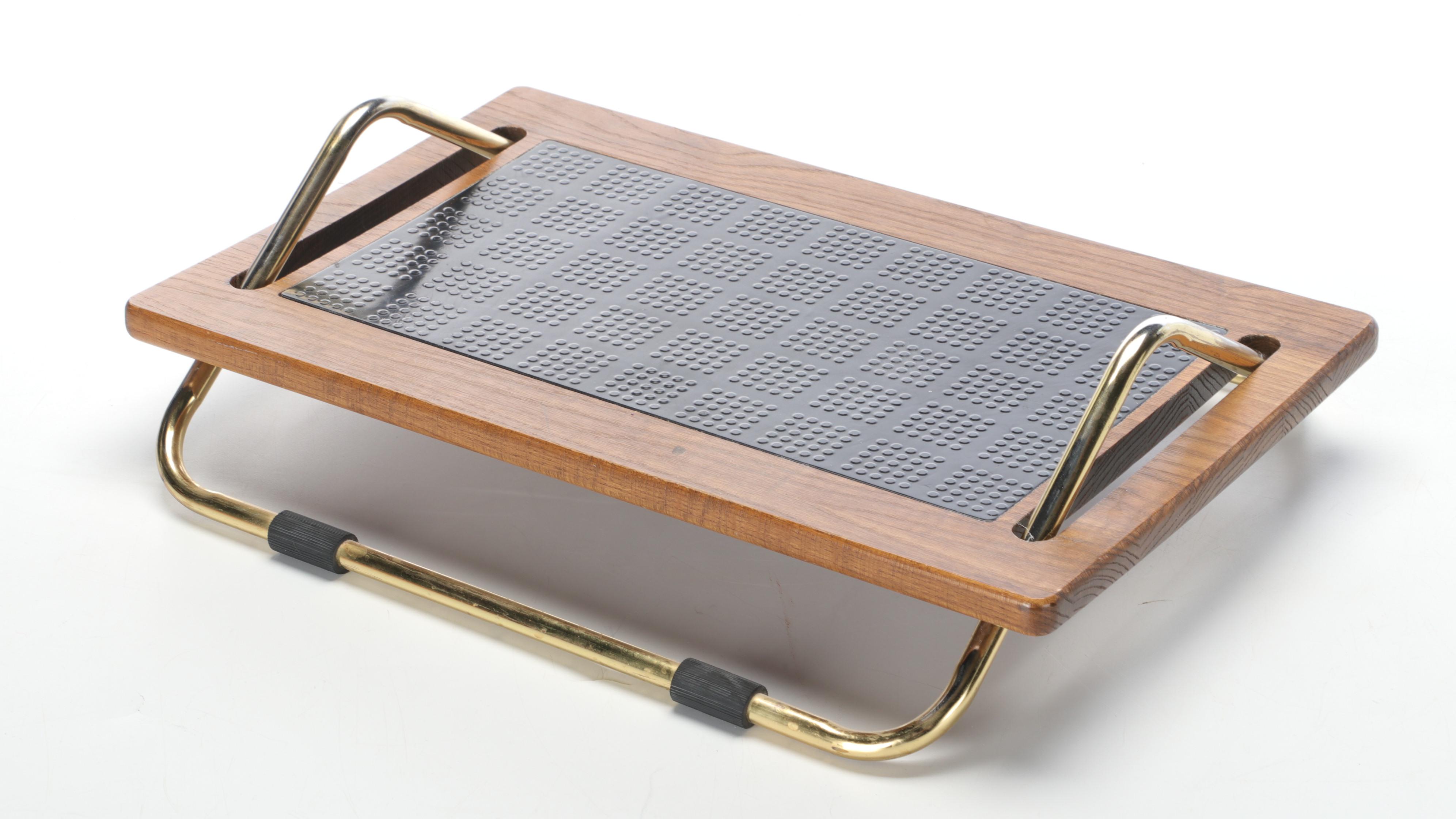 Levenger Wood Footstool with Uncommon Goods Wood Two-Tier Dish and More