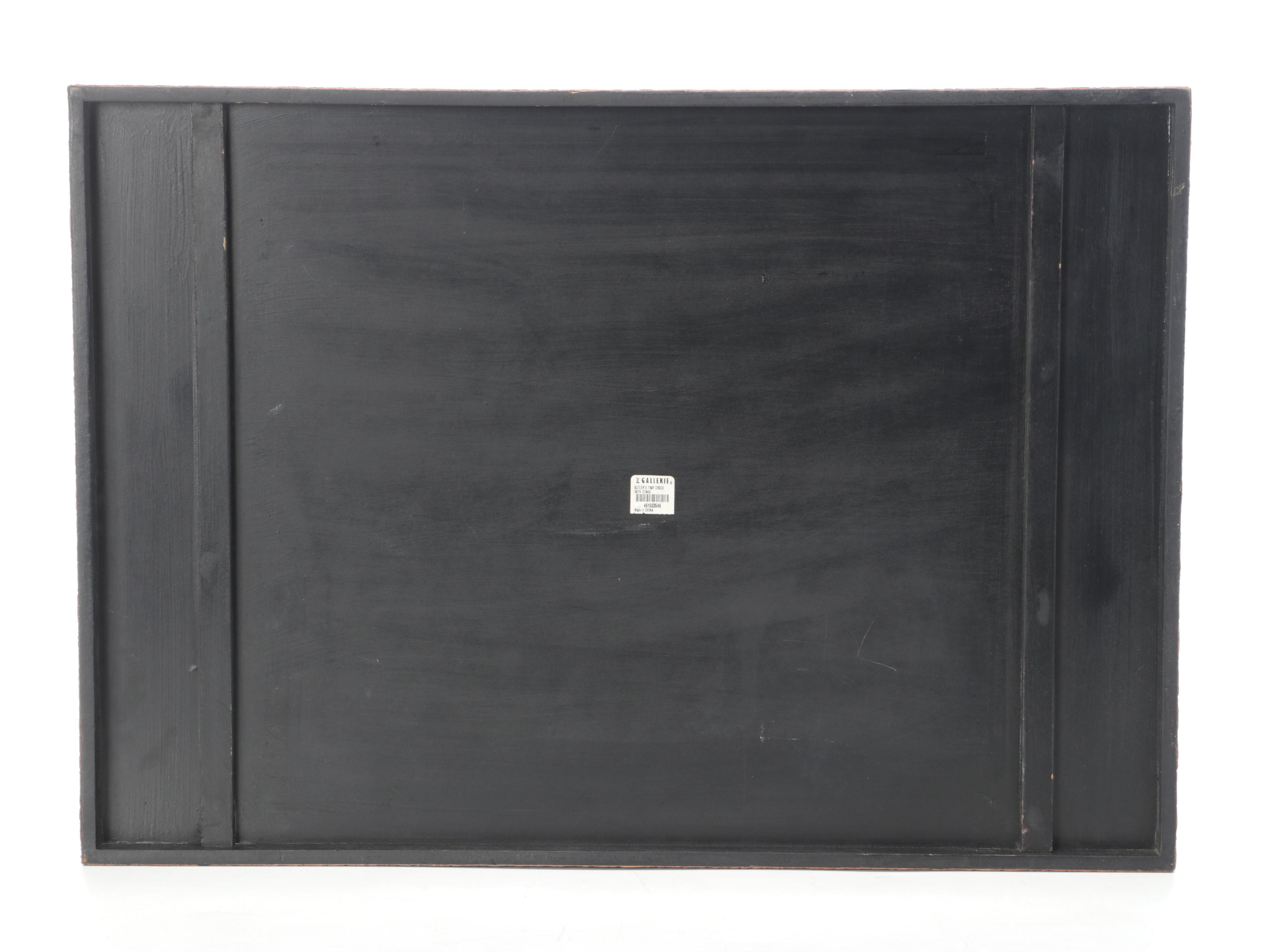 Z Gallarie Faux Leather and Finished Wood  Butler Tray