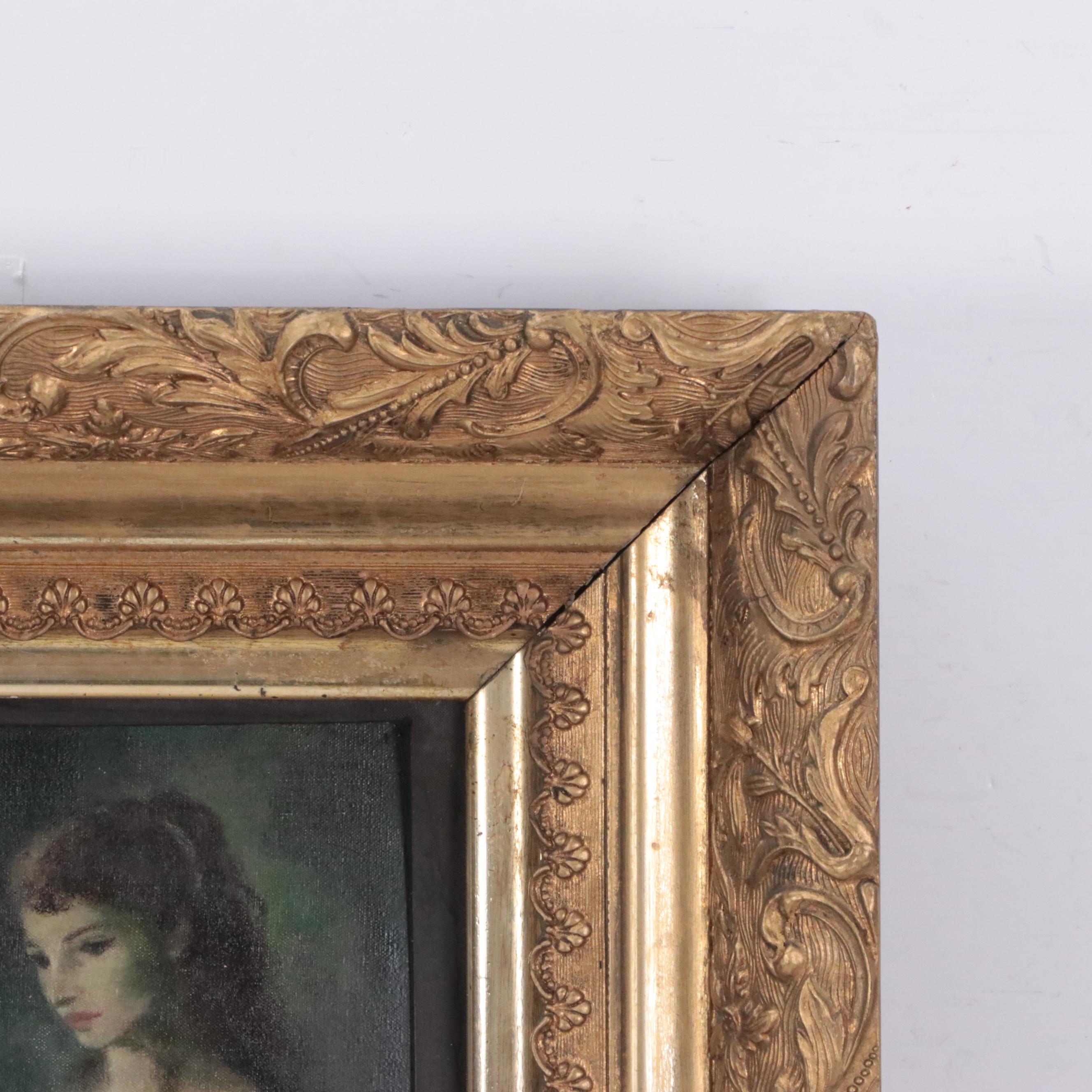 Ben Stahl Oil Painting of Interior Scene With Couple