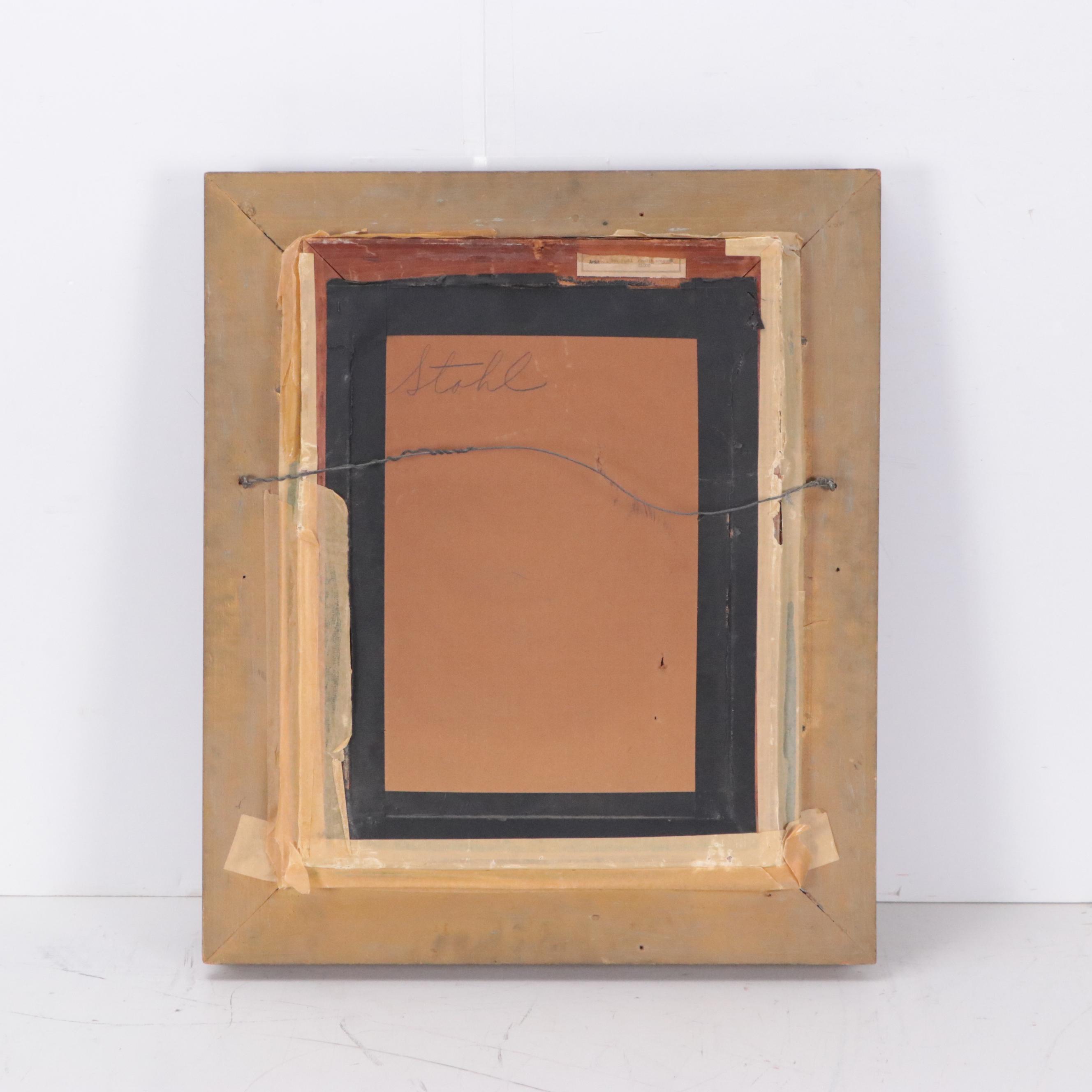 Ben Stahl Oil Painting of Interior Scene With Couple