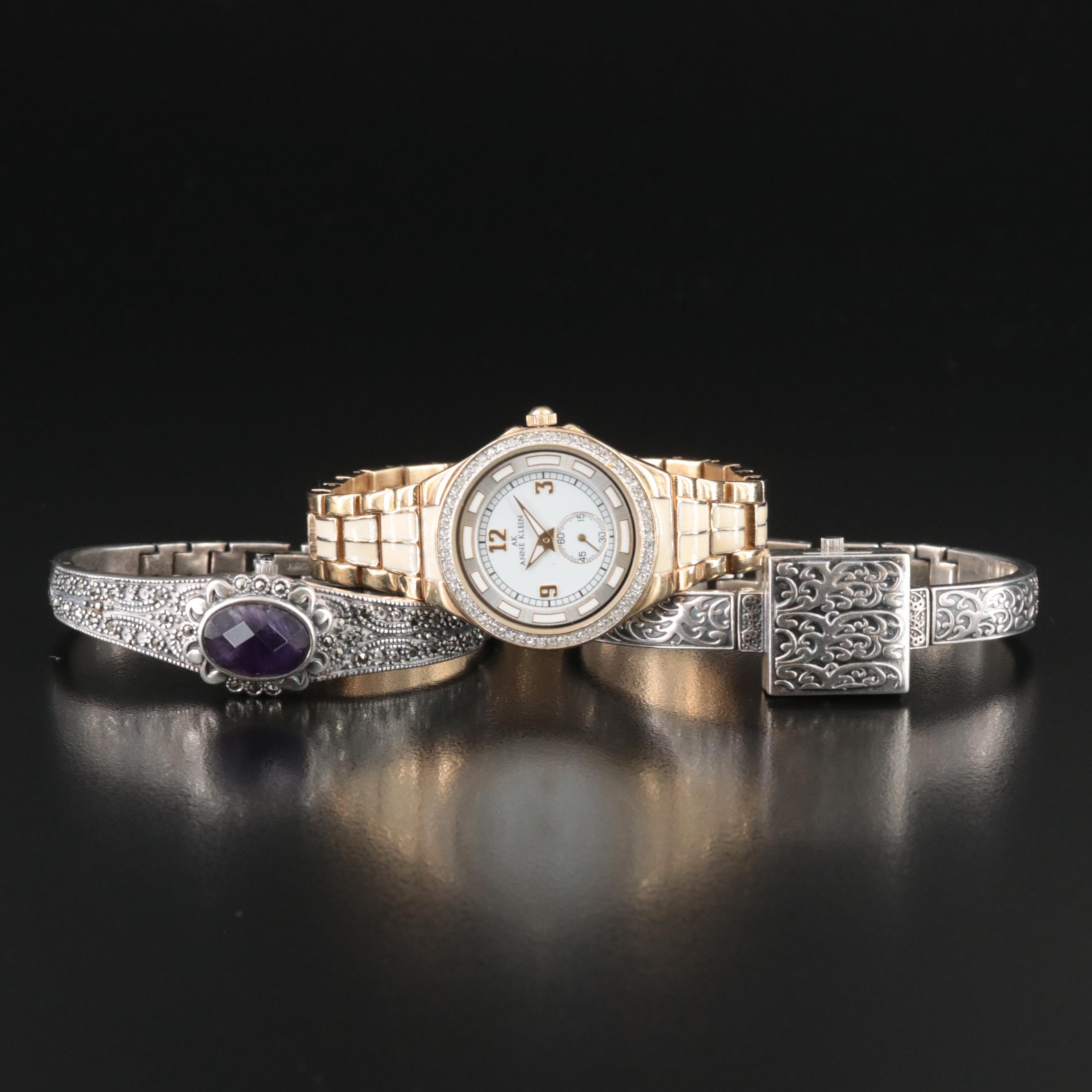 Selection of Anne Klein Crystal Bezel and Hidden Dial Quartz Watches