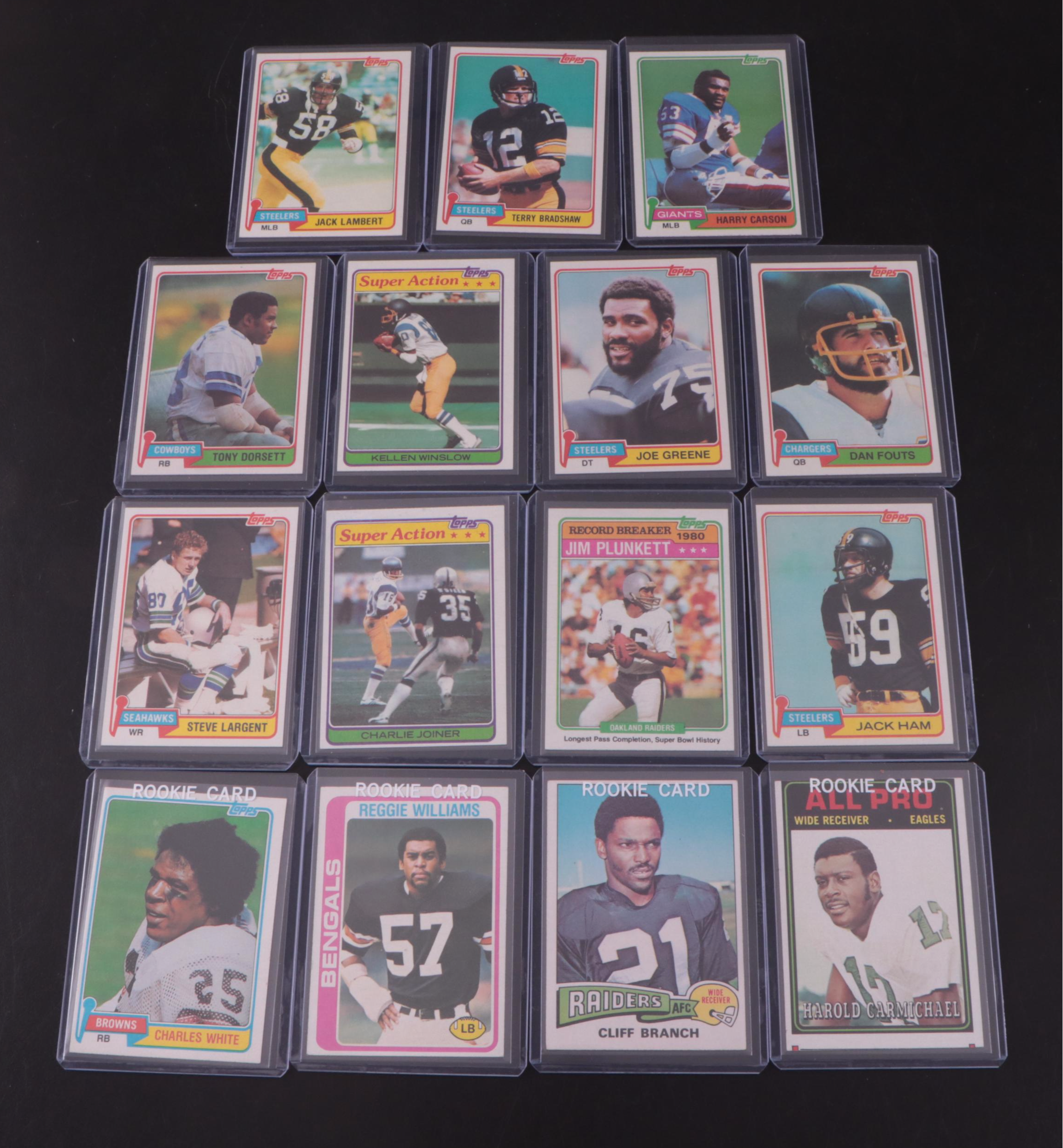 Topps Football Cards Featuring Johnny Unitas, Bob Griese, and More, 1950s–1980s