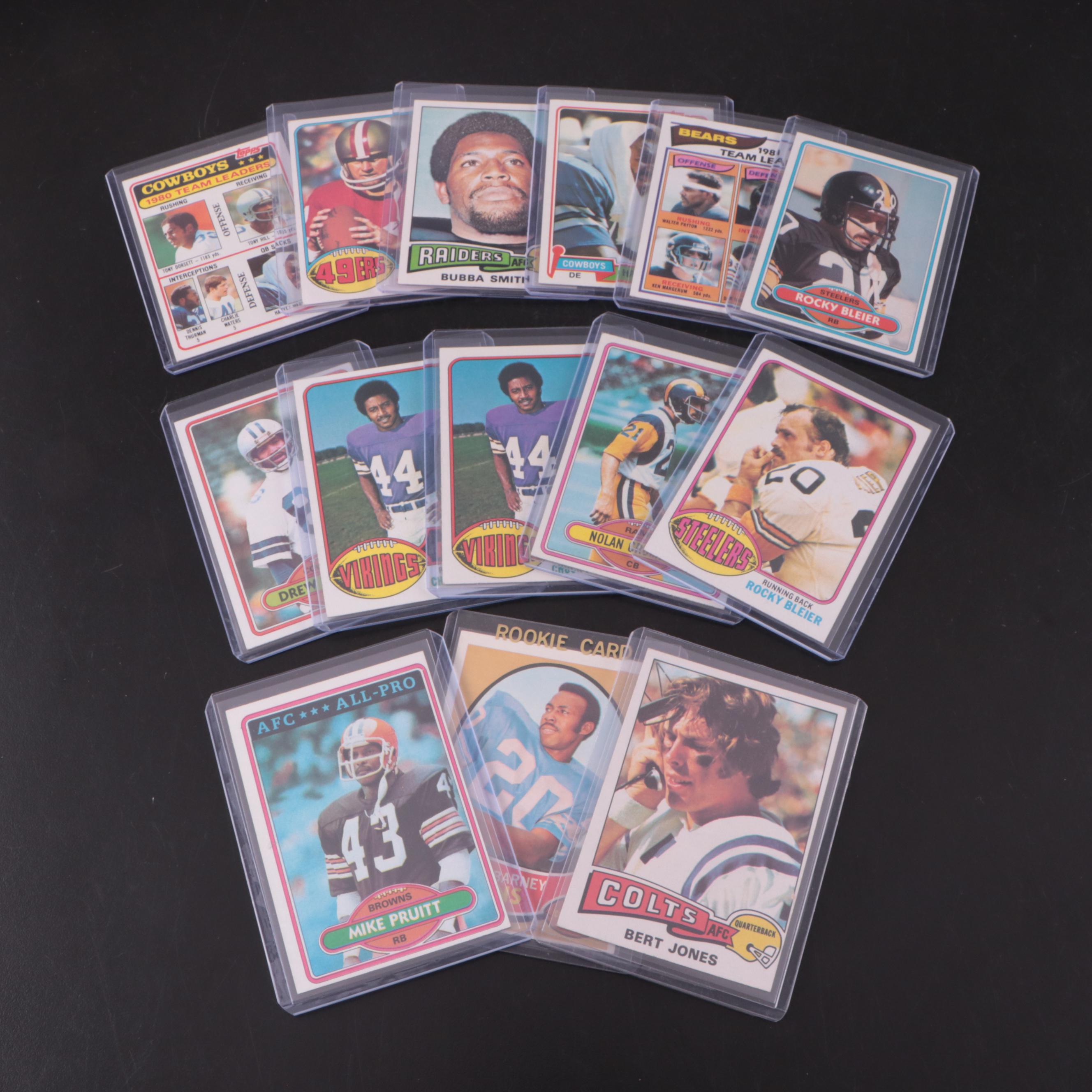 Topps Football Cards Featuring Johnny Unitas, Bob Griese, and More, 1950s–1980s