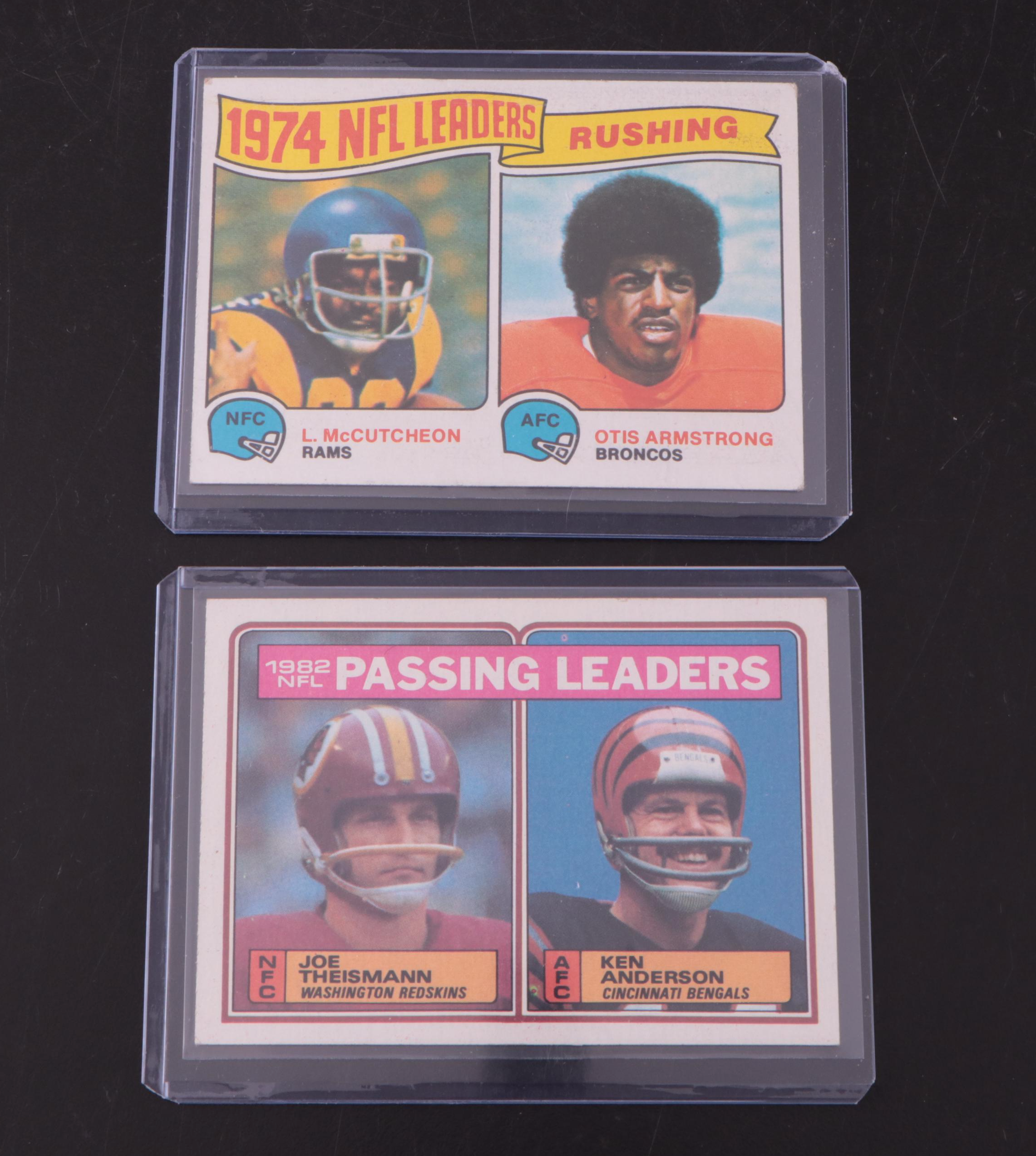 Topps Football Cards Featuring Johnny Unitas, Bob Griese, and More, 1950s–1980s
