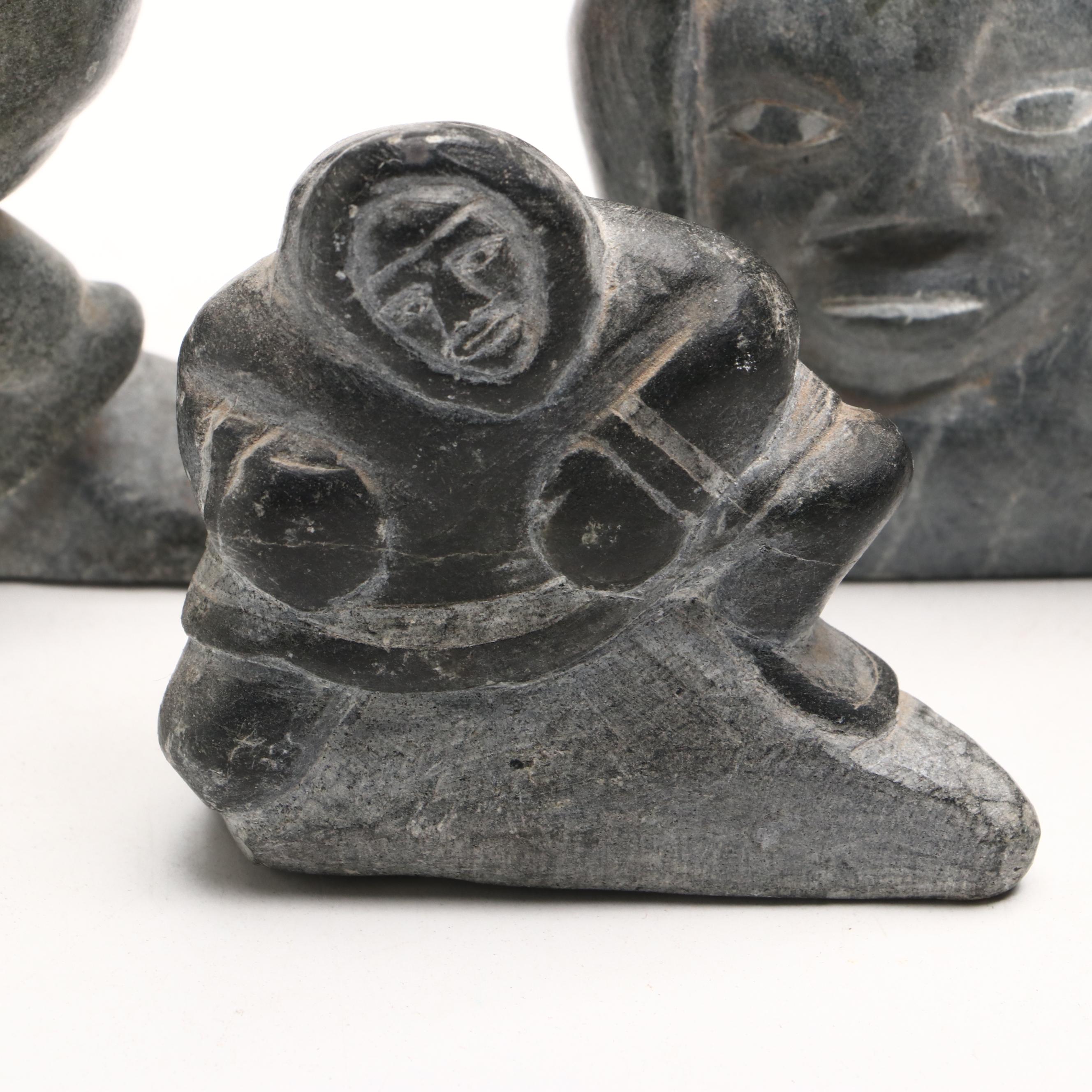 Inuit Hand-Carved Soapstone Figures