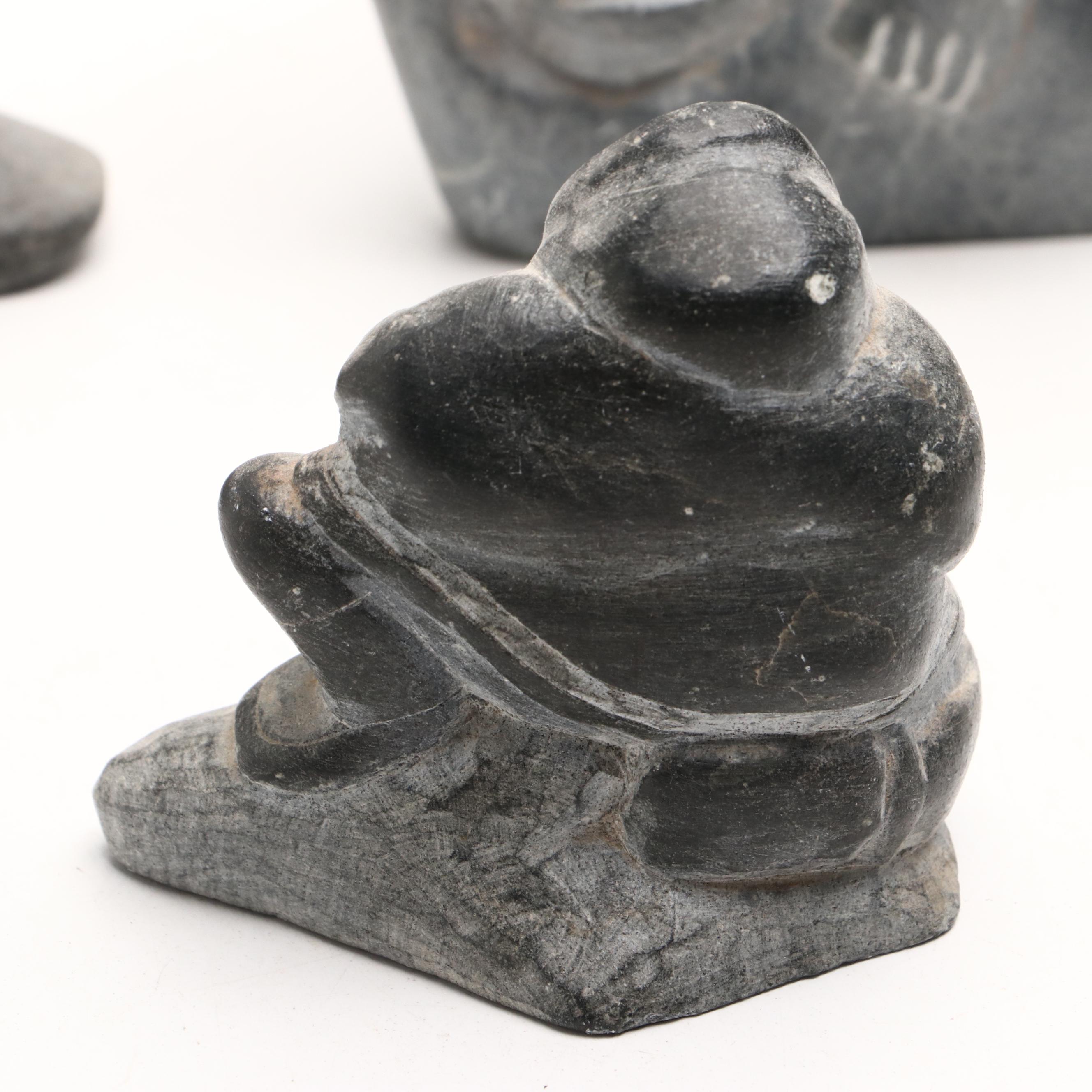 Inuit Hand-Carved Soapstone Figures