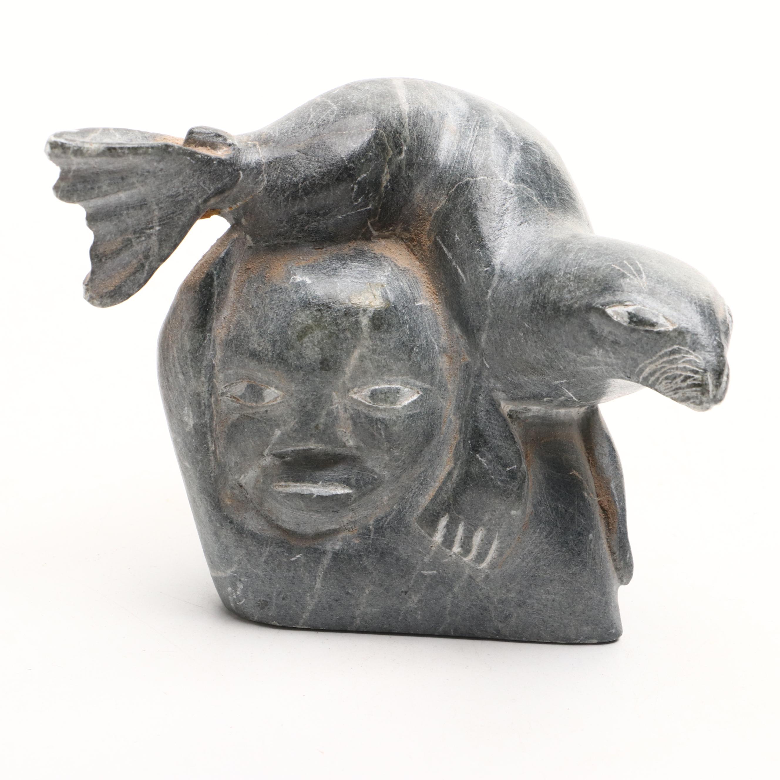 Inuit Hand-Carved Soapstone Figures