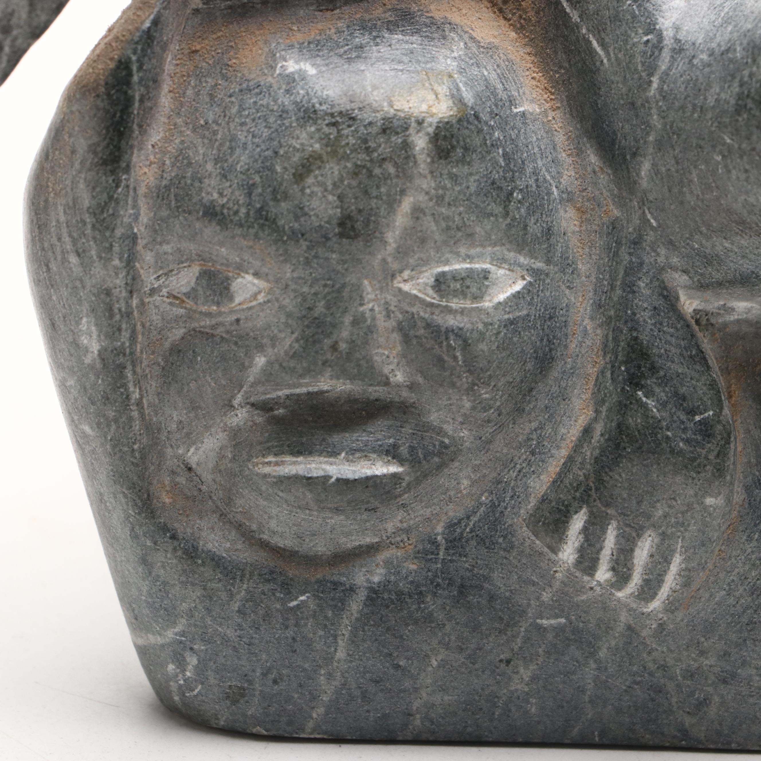 Inuit Hand-Carved Soapstone Figures