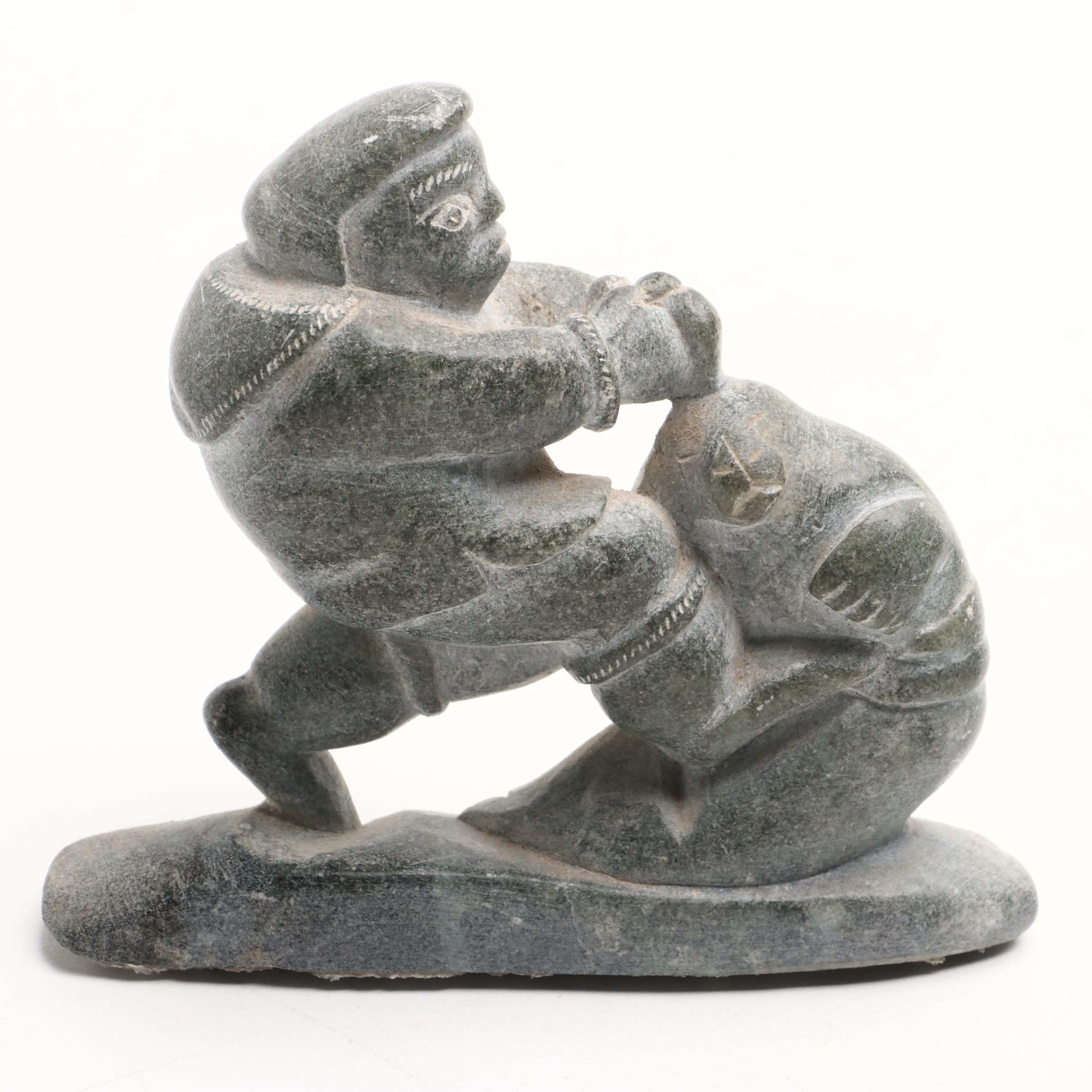 Inuit Hand-Carved Soapstone Figures