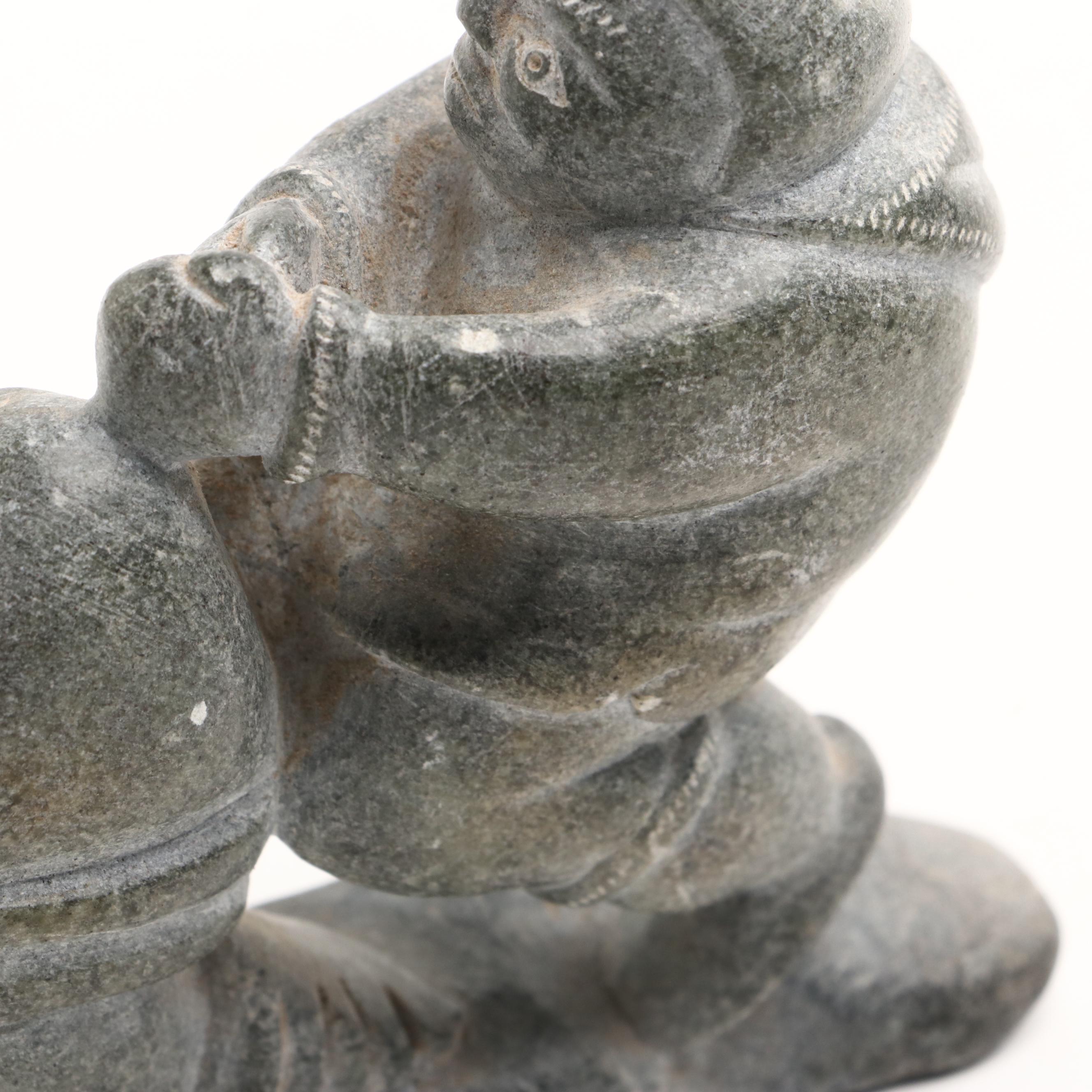 Inuit Hand-Carved Soapstone Figures