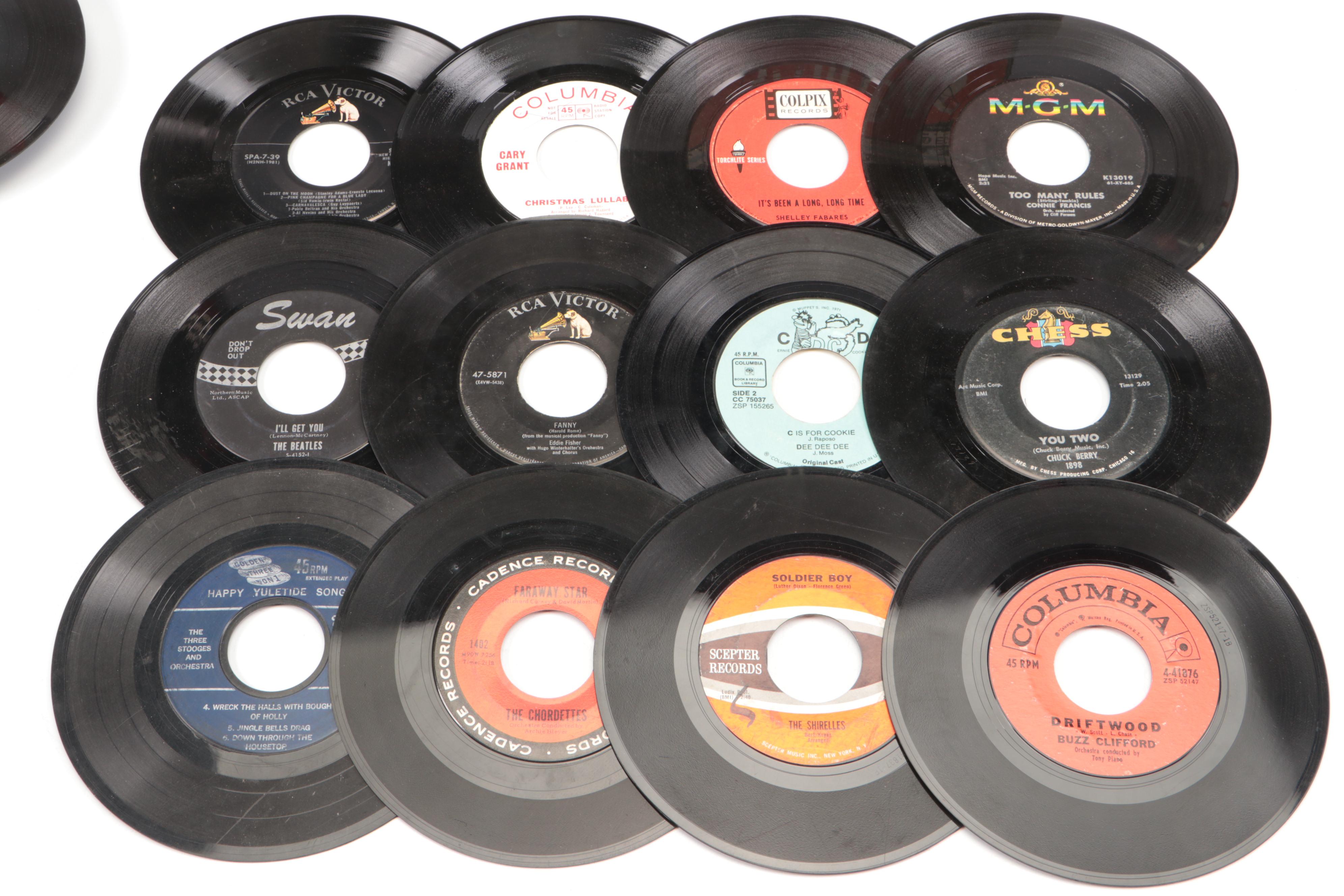 RCA Victor with Assorted Vinyl Record Singles