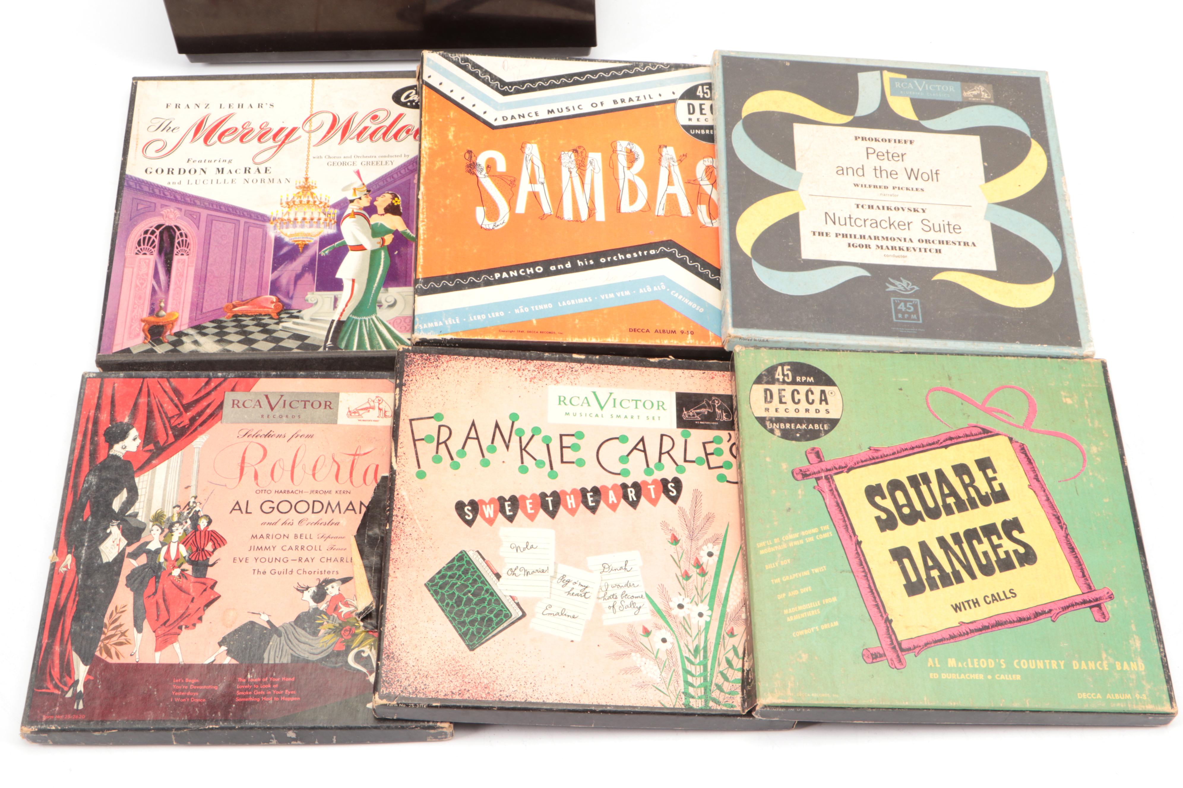 RCA Victor with Assorted Vinyl Record Singles