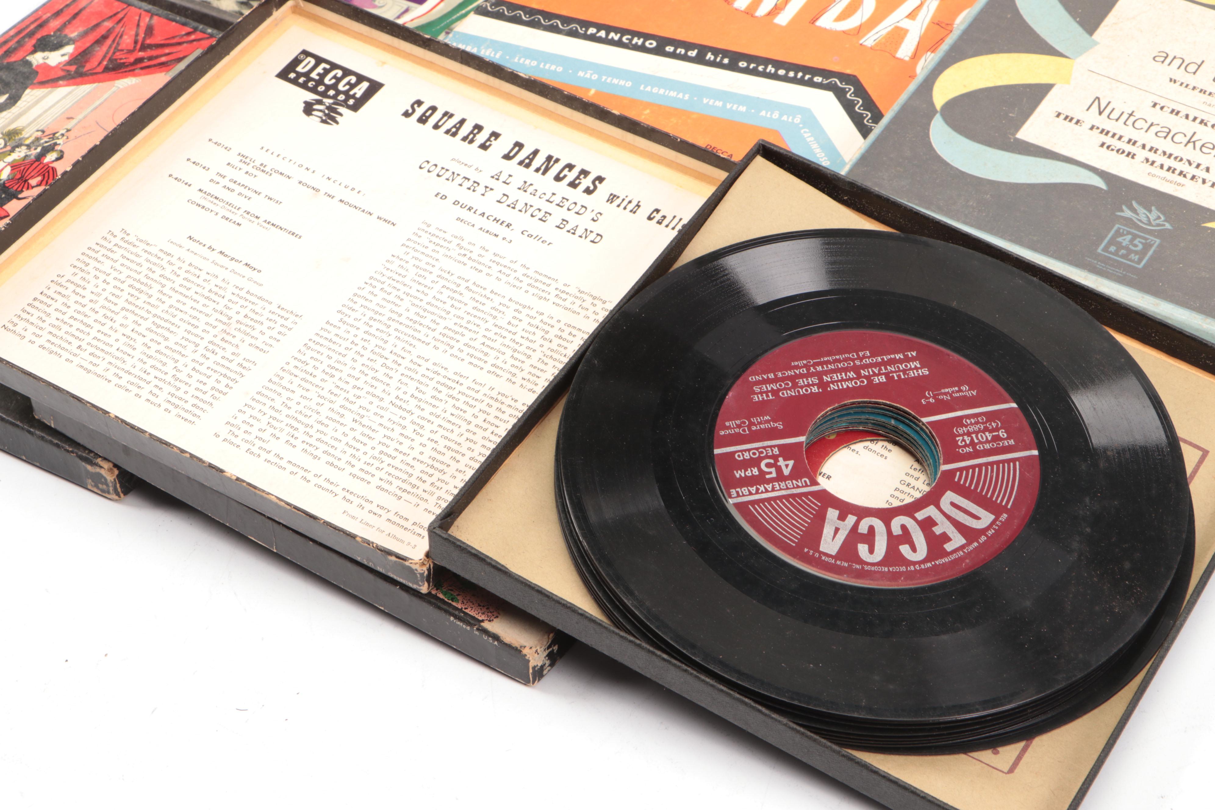 RCA Victor with Assorted Vinyl Record Singles