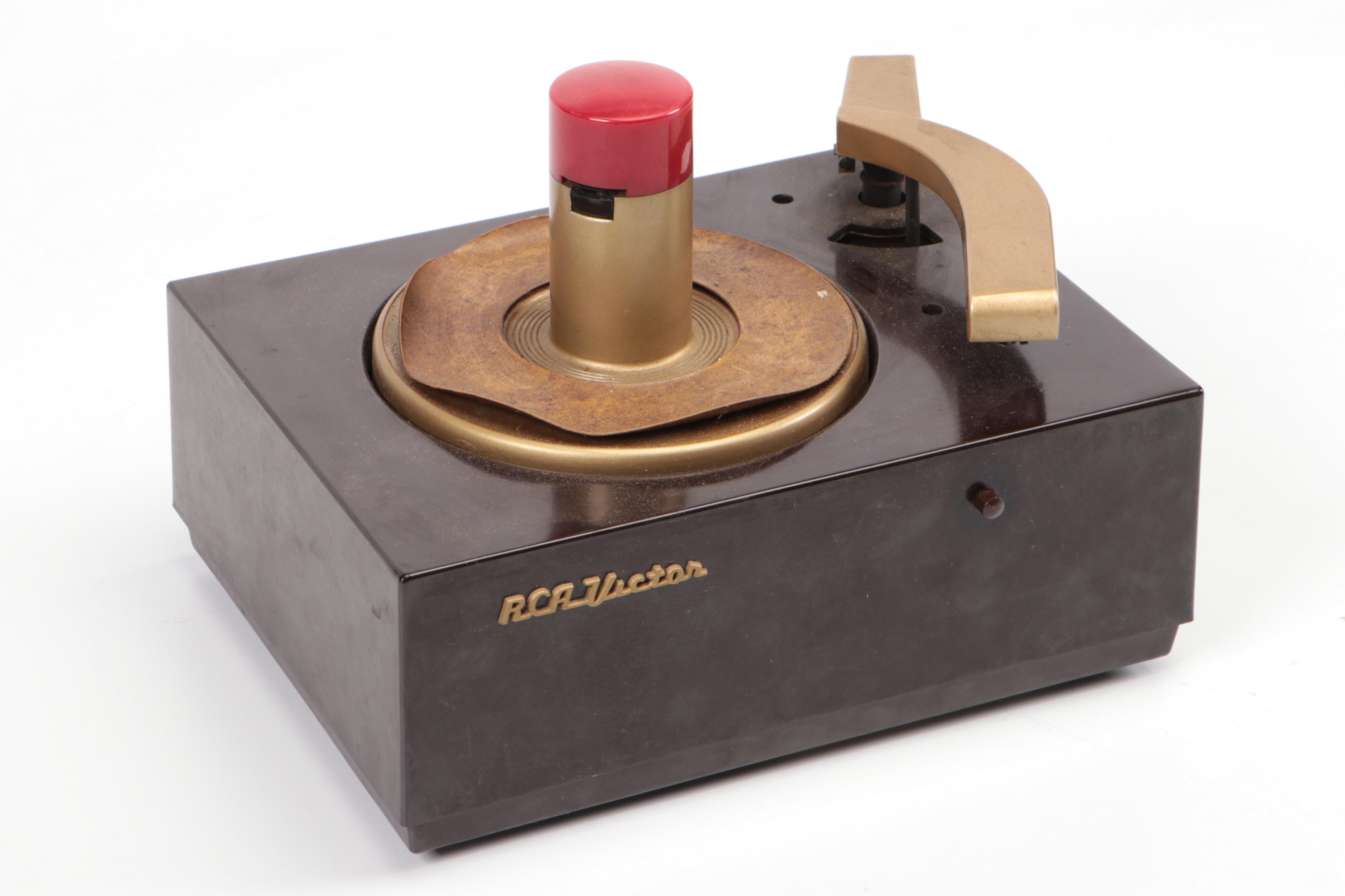 RCA Victor with Assorted Vinyl Record Singles