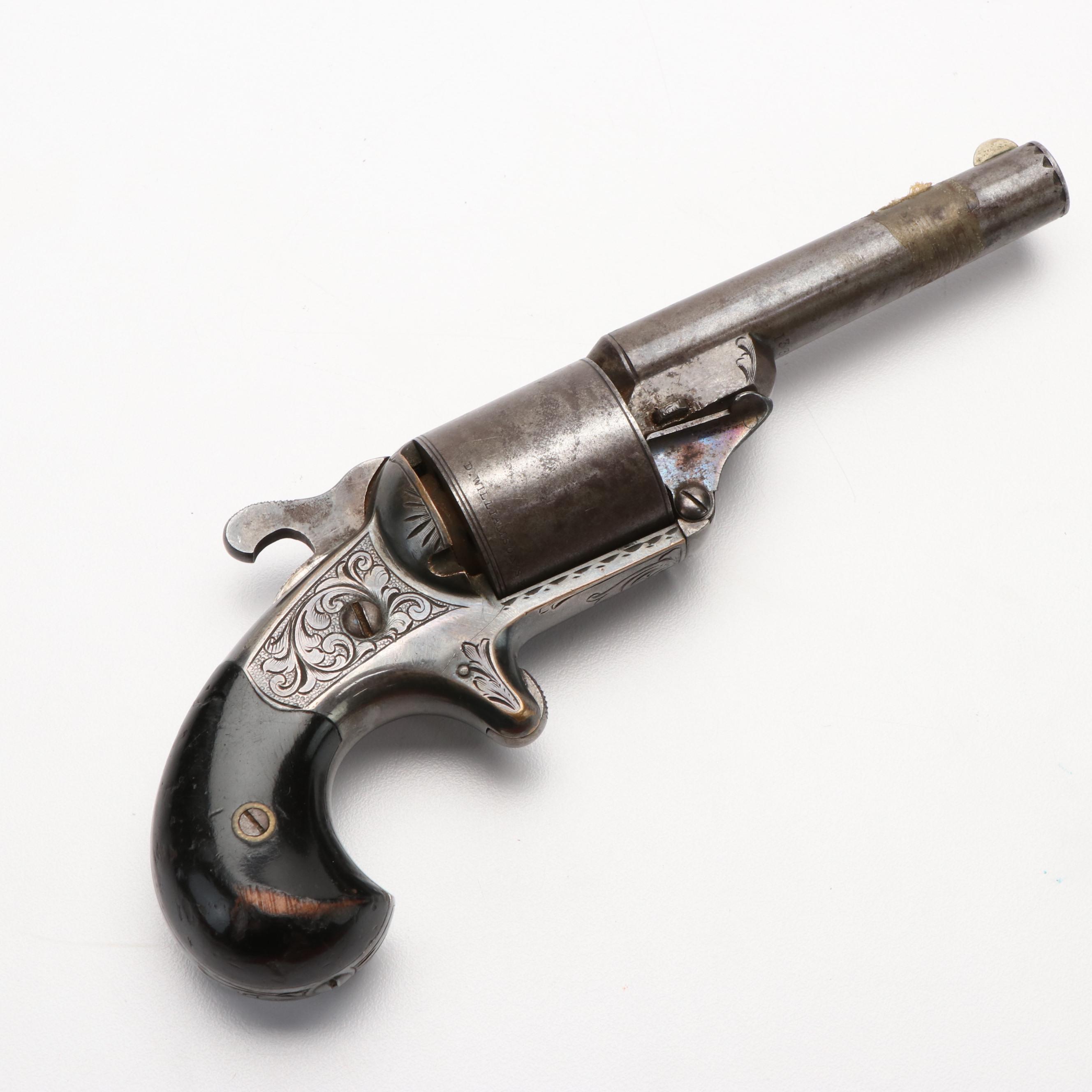 Antique D. Williamson Spur Trigger Revolver with Presentation Case