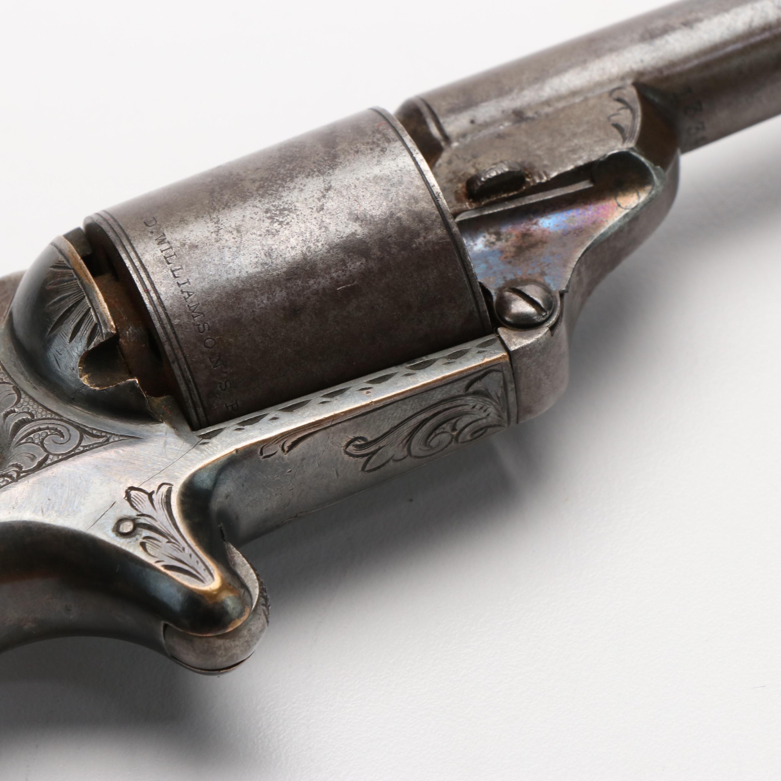 Antique D. Williamson Spur Trigger Revolver with Presentation Case