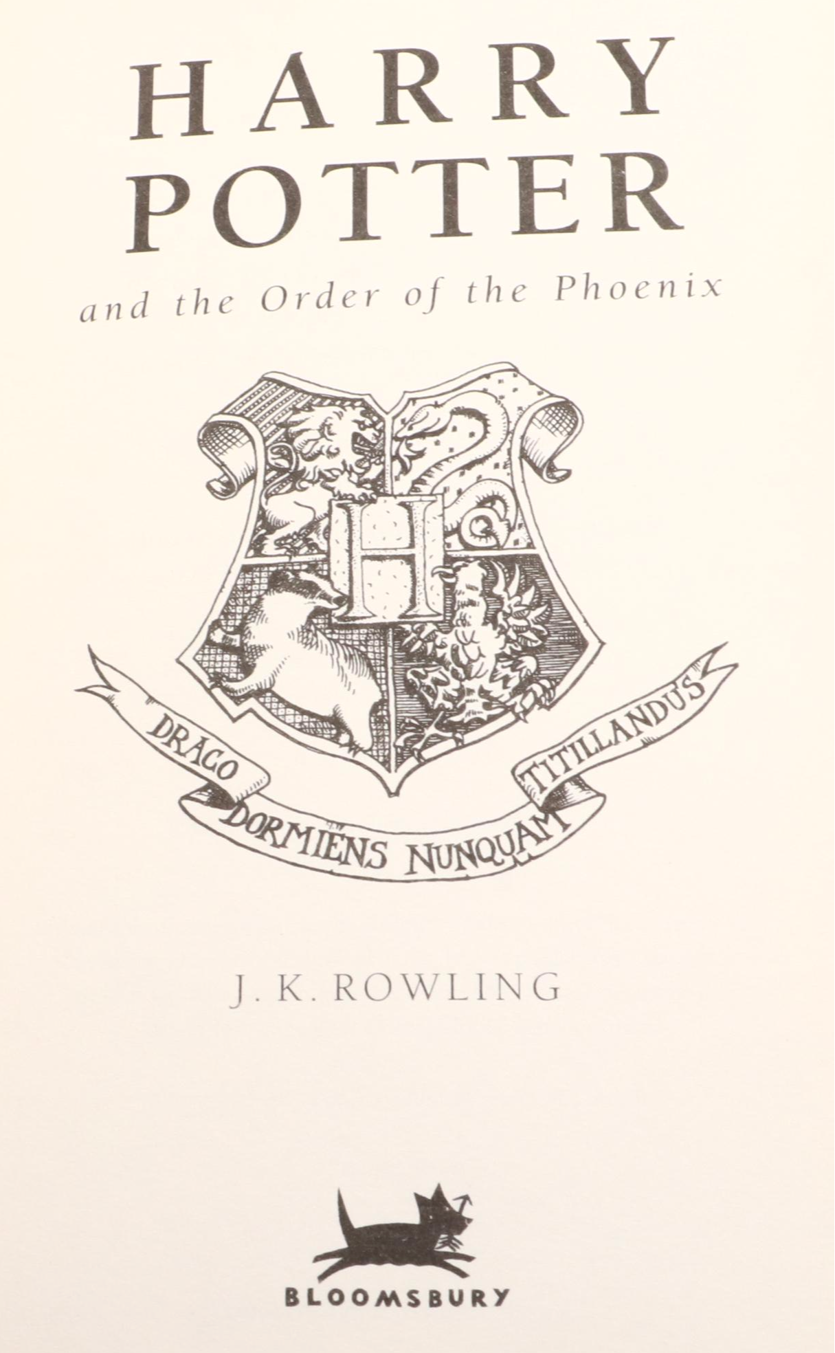 First UK Edition "Harry Potter and the Order of the Phoenix" by J. K. Rowling
