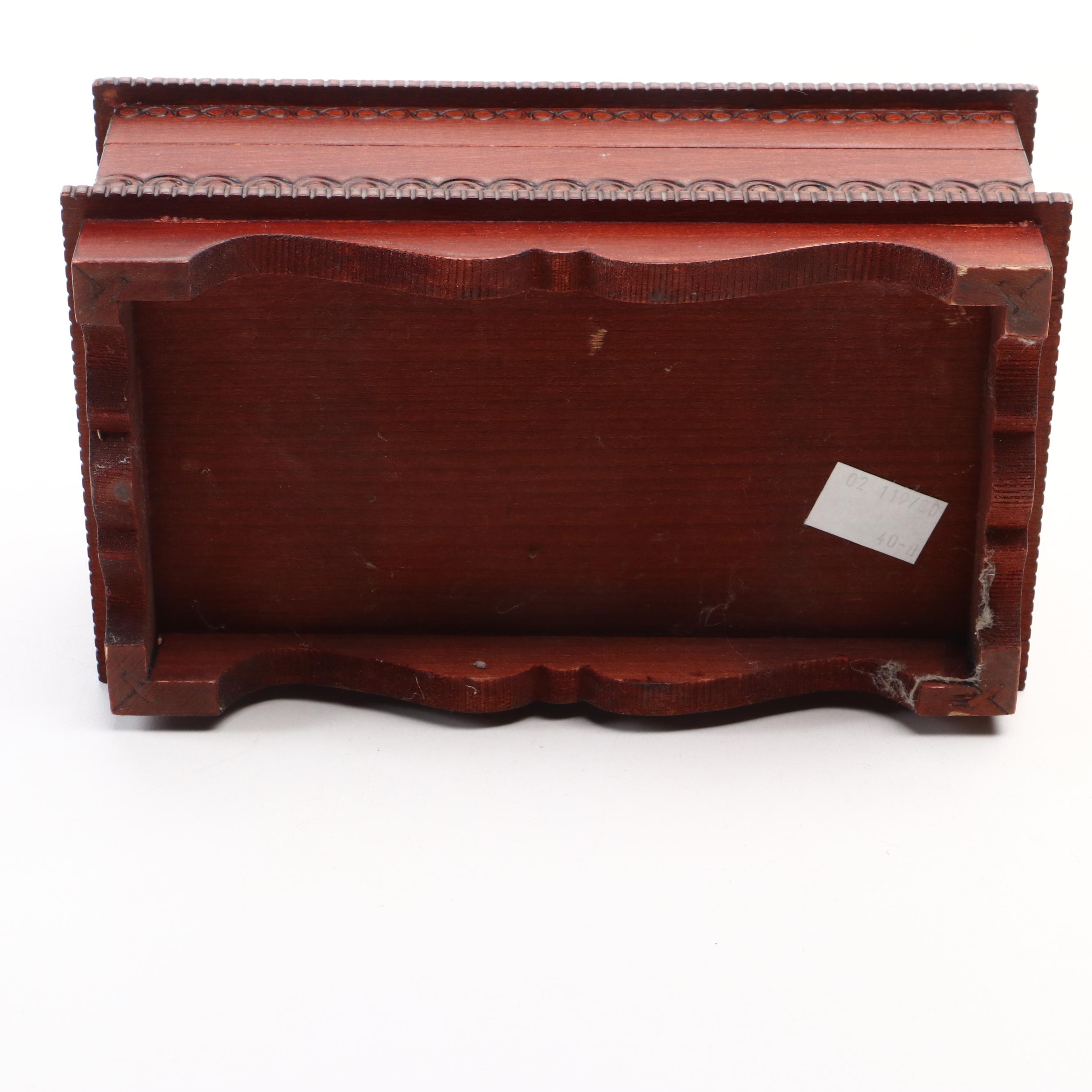 Floral Motif Wood Cigarette Box with Decorative Wood Boxes