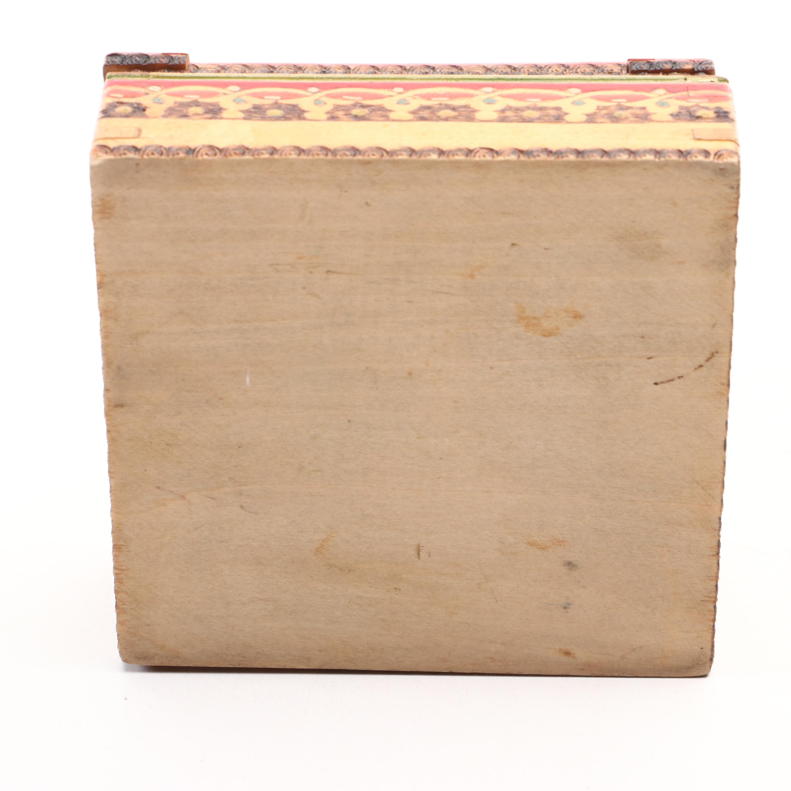 Floral Motif Wood Cigarette Box with Decorative Wood Boxes