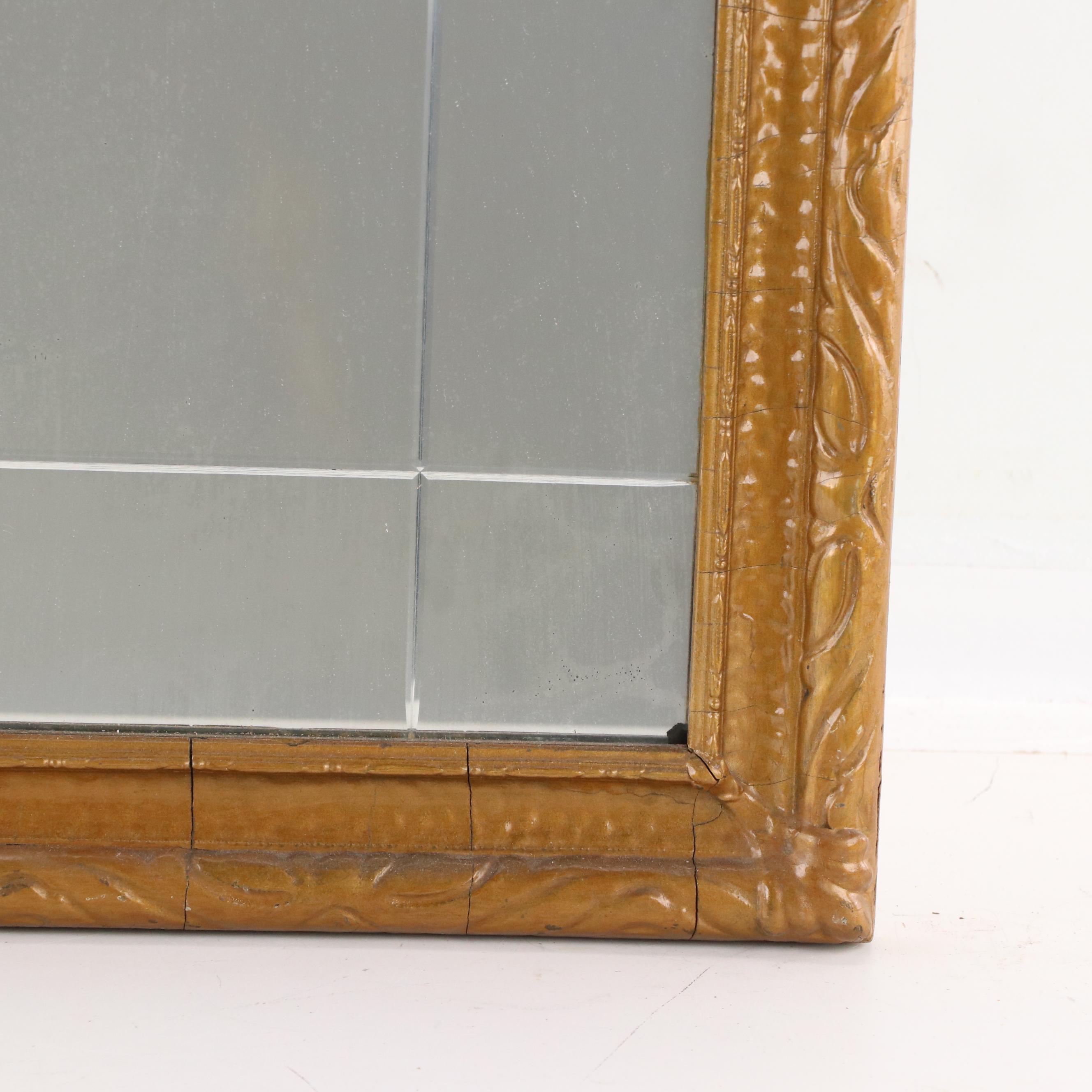 Decorative Beveled Glass Wall Mirror, Circa 1900