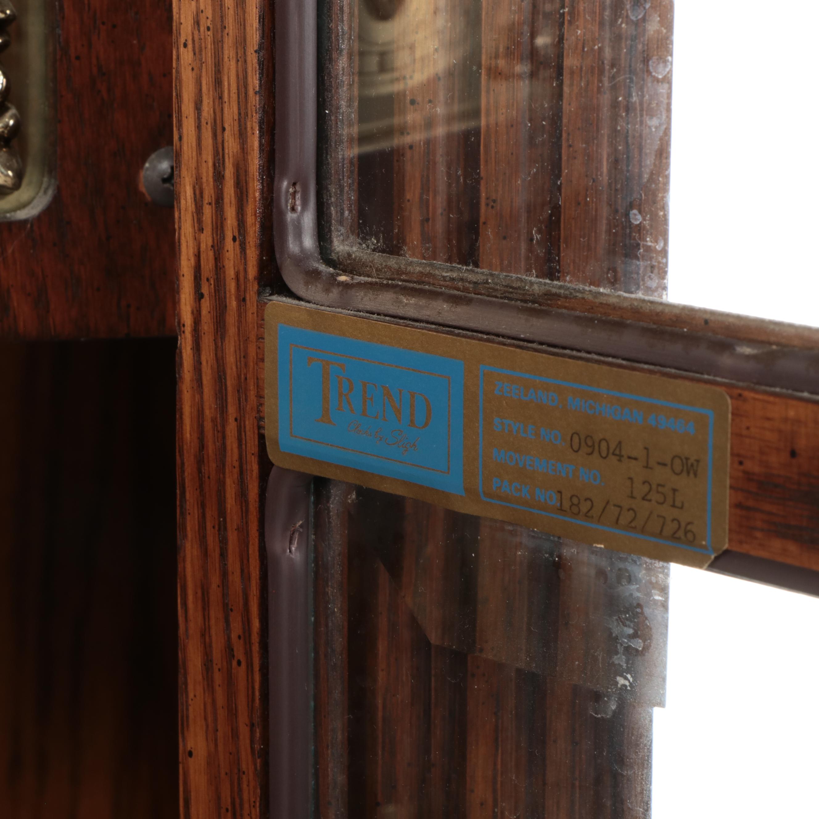 Trend by Sligh Oak Cased Grandfather Clock, Late 20th Century