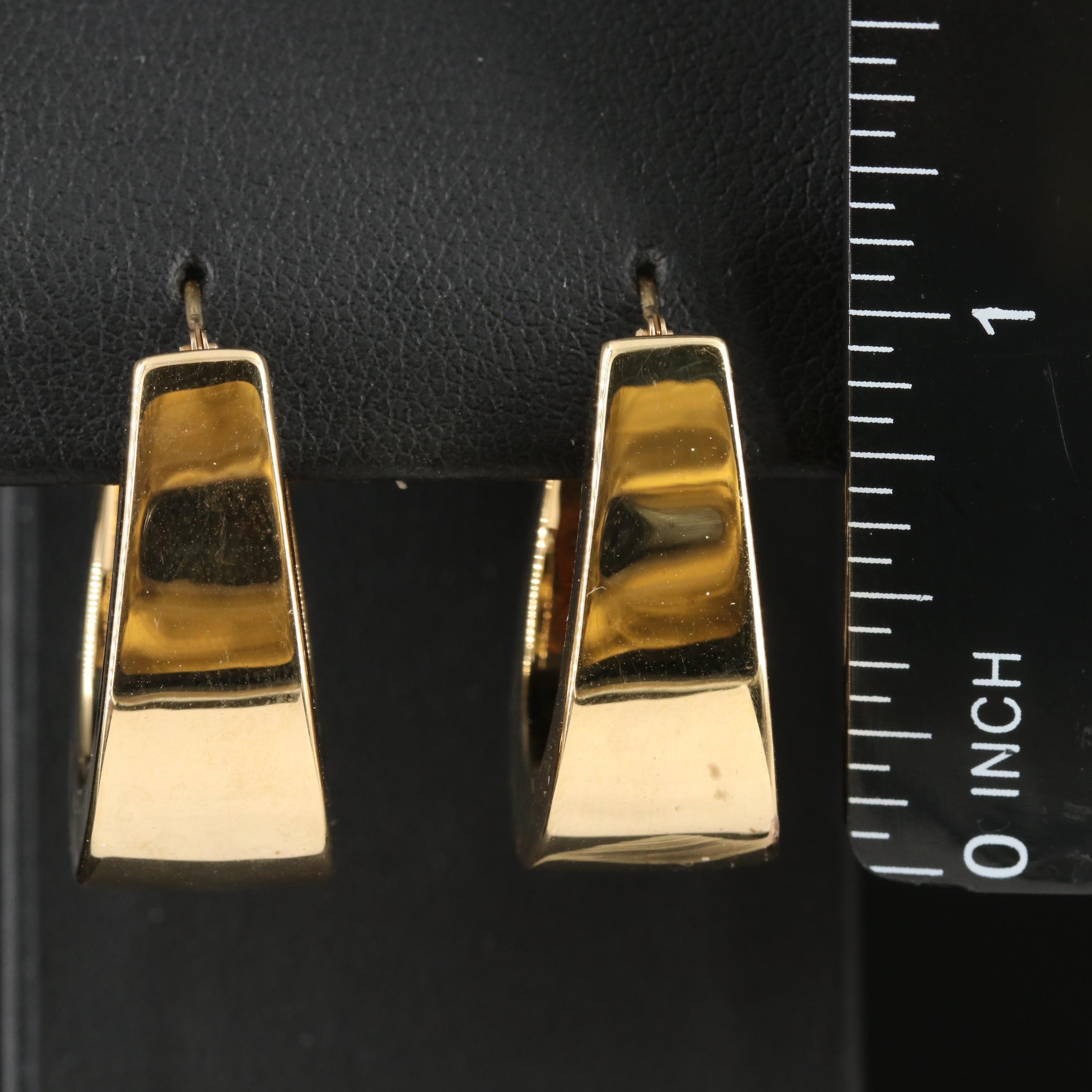 14K Wide Hoop Earrings